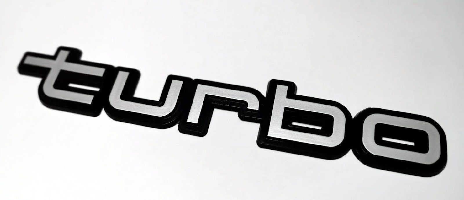 Thumbnail - HR Autocomfort Typenschild Auto 3D Relief turbo Emblem silbergrau Signet 18 cm Schild