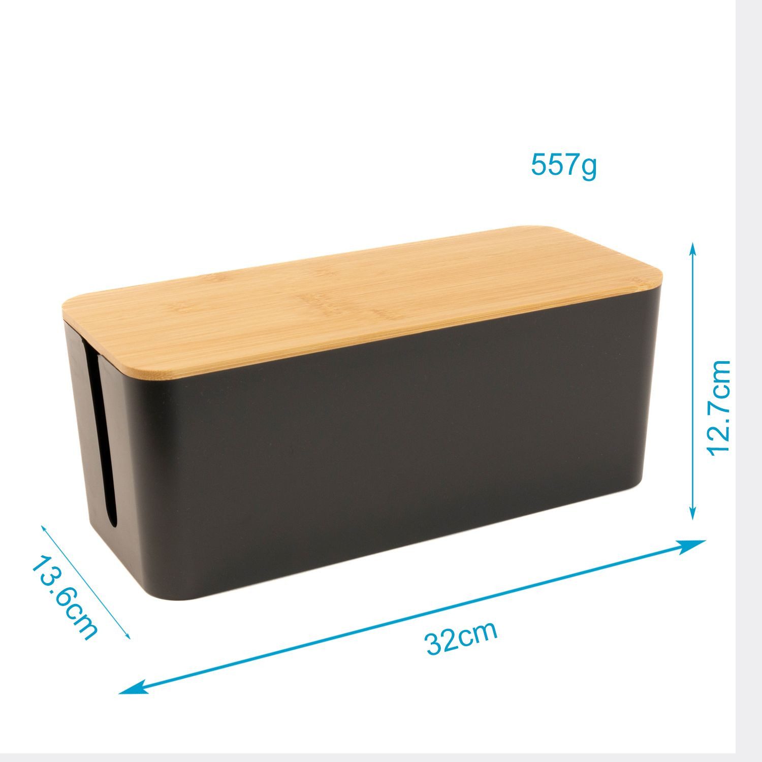 Intirilife Kabelbox, Kabelbox mit Bambusdeckel in günstig online kaufen