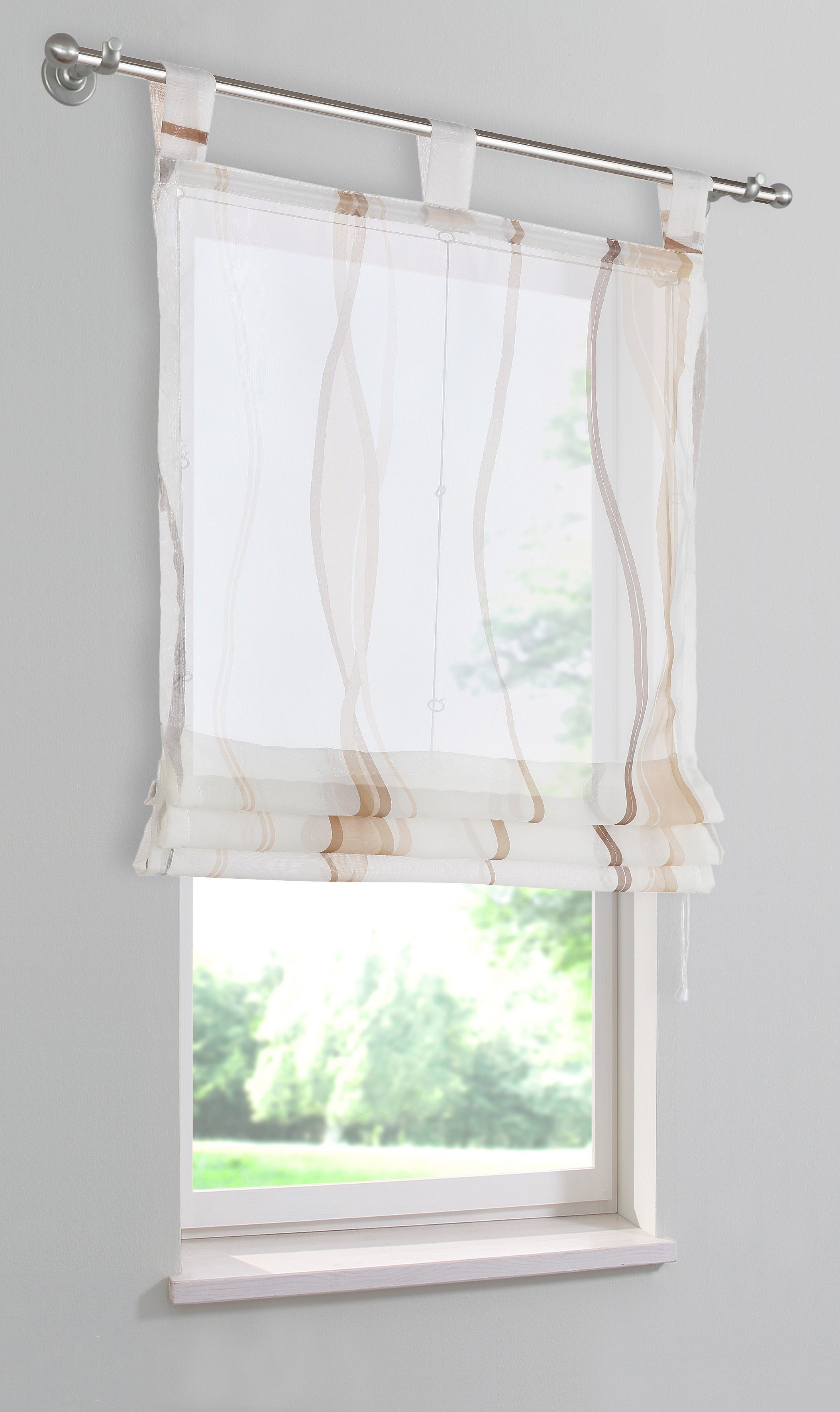 OTTO home Raffrollo Dimona, mit Schlaufen, Transparent, Voile, Polyester günstig online kaufen