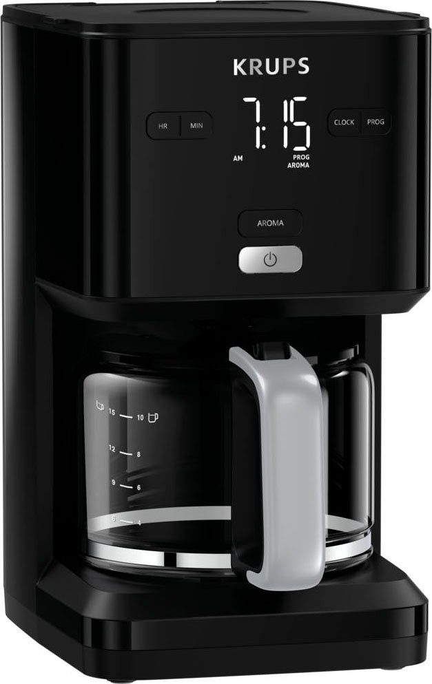 Krups Filterkaffeemaschine 24-Std-Timer, nach Abschaltung KM6008 1,25l Minuten 30 Smart'n automatische Light, Kaffeekanne