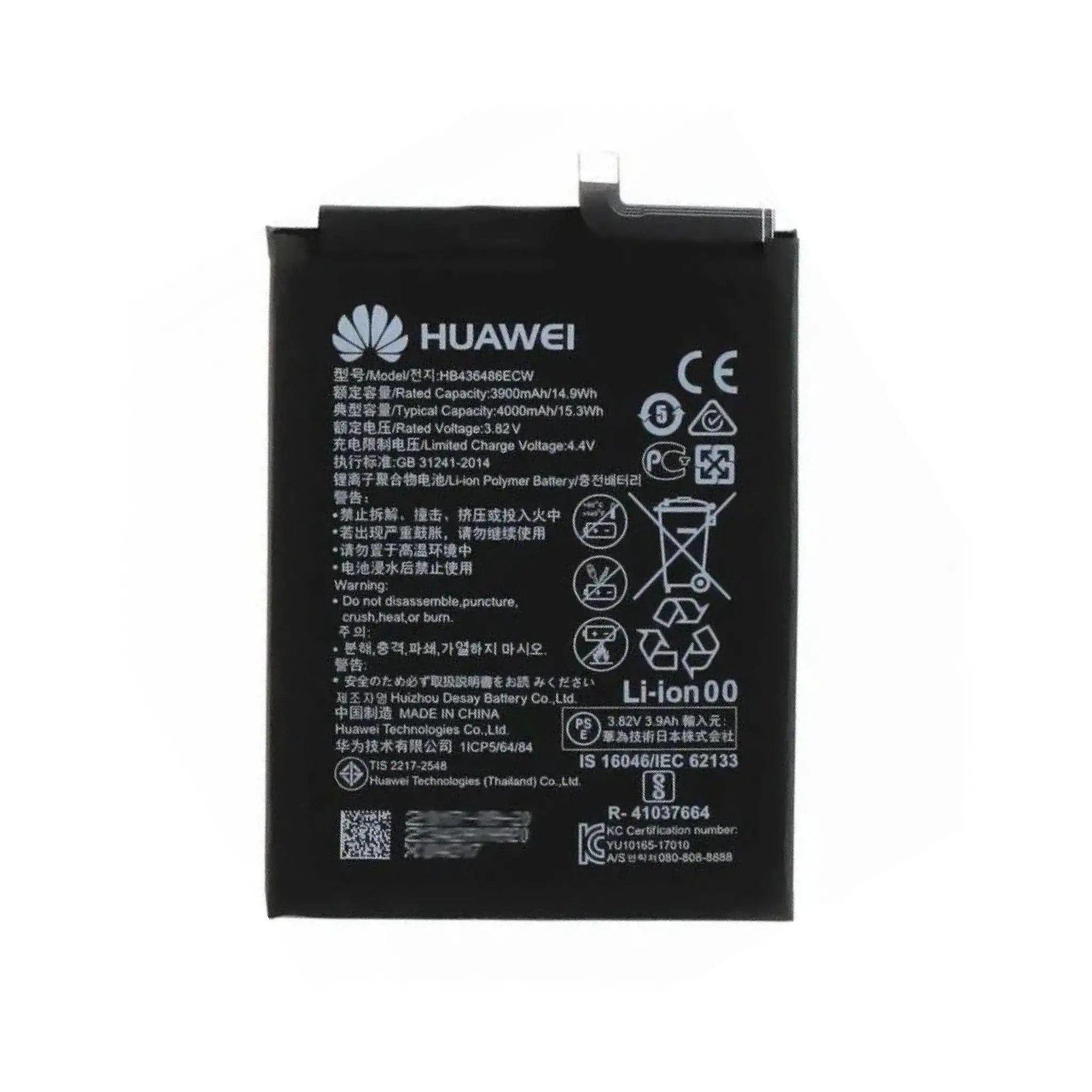 Huawei Akku HB436486ECW Li-Ion-Polymer 3.82 Volt 3900 mAh Handy-Akku 3900 mAh