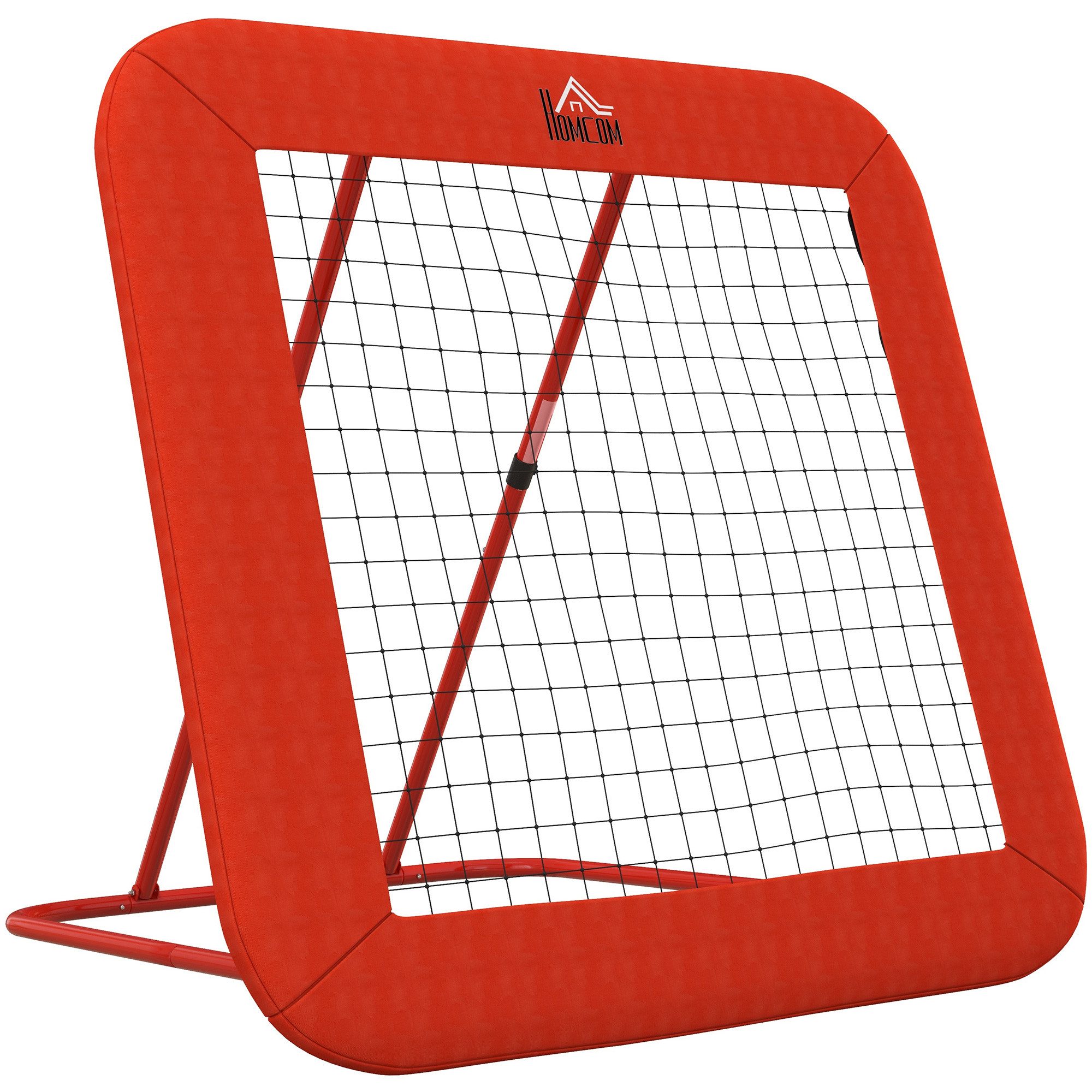 HOMCOM Rebounder Fußball klappbar Kickback Tor Rückprallwand Netz, (für Baseball Basketball Volleyball, 1-St., Verstellbar in 5 Stufen), 128 x 118 x 108-120cm