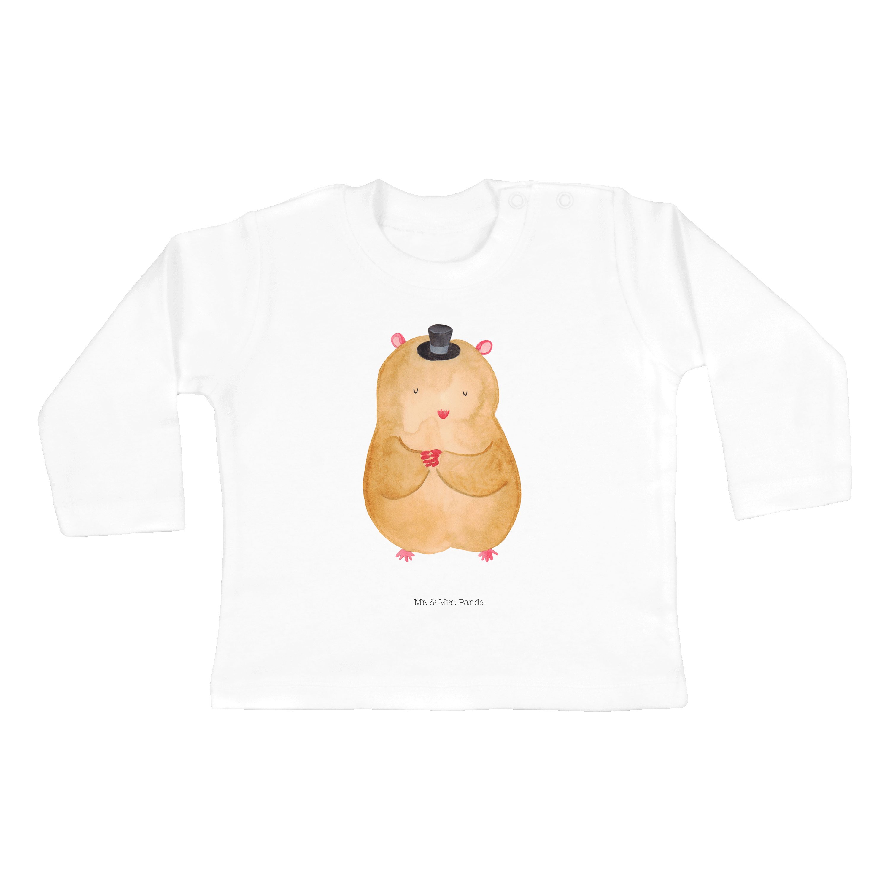 Mr. & Mrs. Panda Strampler Hamster mit Hut - Weiß - Geschenk, Tiere, lustige Sprüche, Zwerghamst (1-tlg)