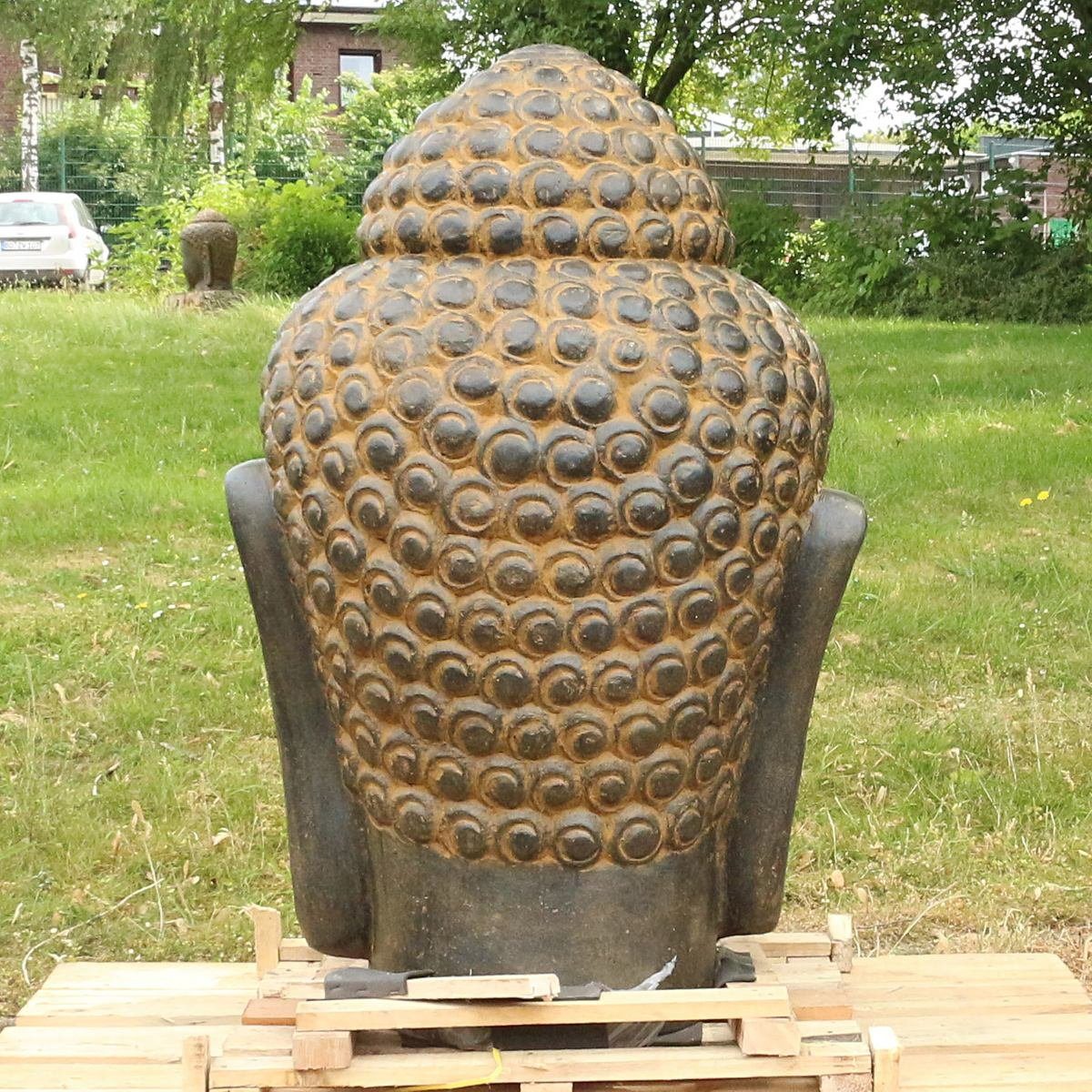 Galerie cm traditionelle Ursprungsland Handarbeit St), im Gartenfigur (1 Finish Antik Dekofigur 100 in Buddha Oriental Herstellung Kopf