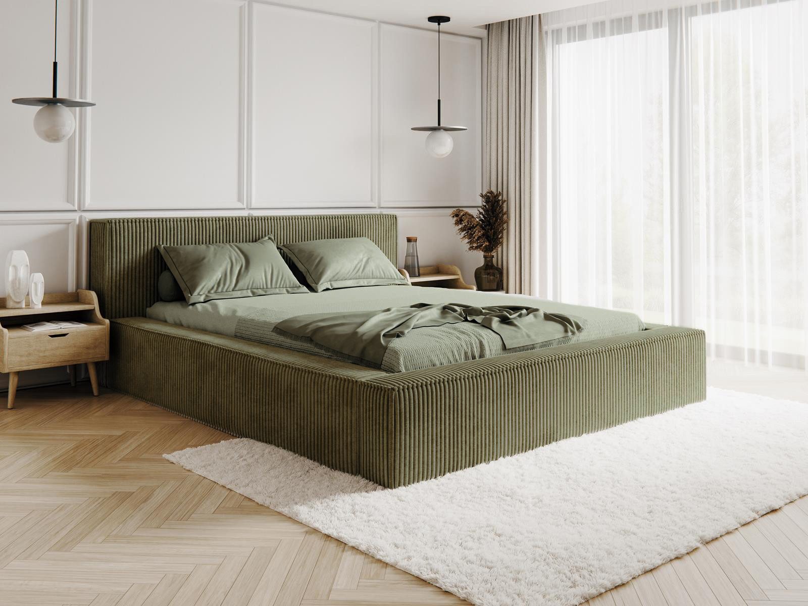 Compleo Polsterbett CORD mit Stauraum ASTA, Modern design (Kostenlose Liefe günstig online kaufen