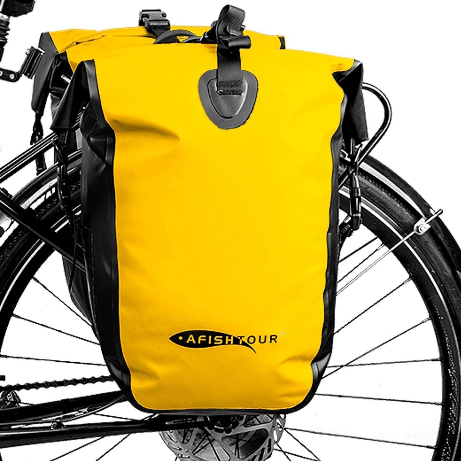 LuxusKollektion Fahrradtasche Fahrradtasche Wasserdicht 25L Gelb Rucksackfunktion (1-tlg)