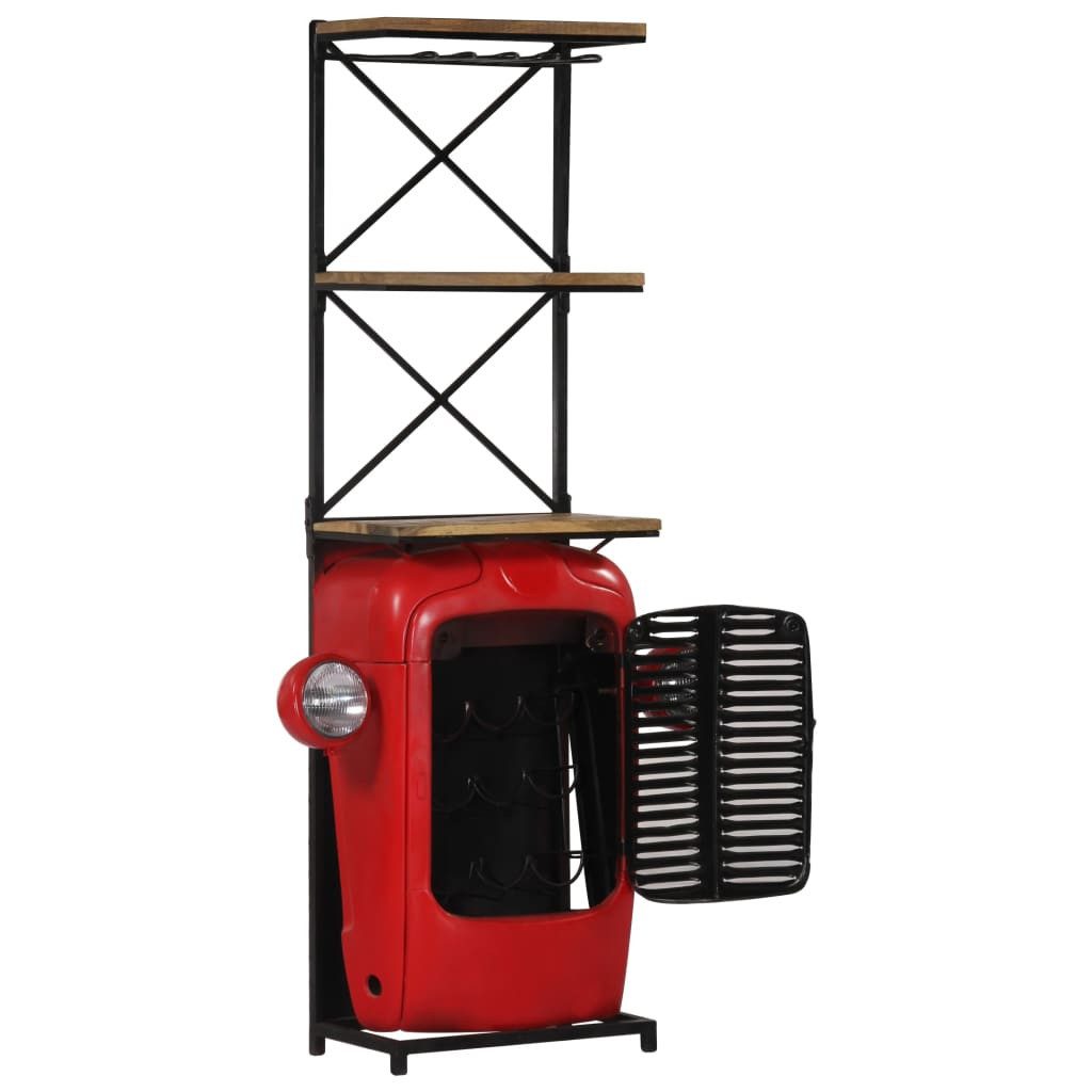 furnicato Weinschrank Traktor-aus Vollholz, 49 x 31 x 172 cm, poliert und (1-St)