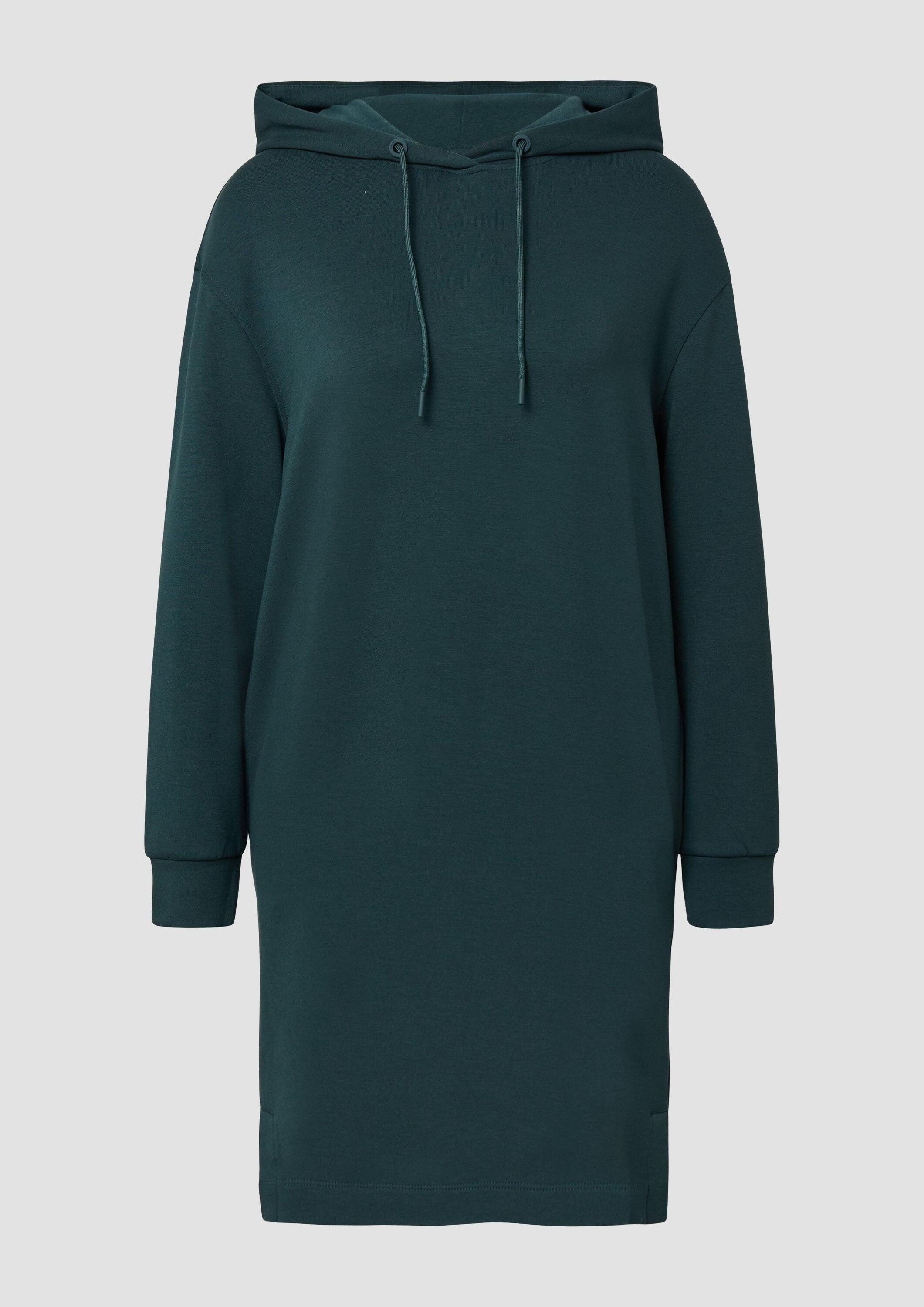 s.Oliver Midikleid Kleid Scuba-Kleid mit Eingrifftaschen und Kapuze