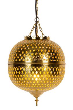 Marrakesch Orient & Mediterran Interior Deckenleuchte Orientalische Lampe Messing Pendelleuchte Safiye, ohne Leuchtmittel, Handarbeit
