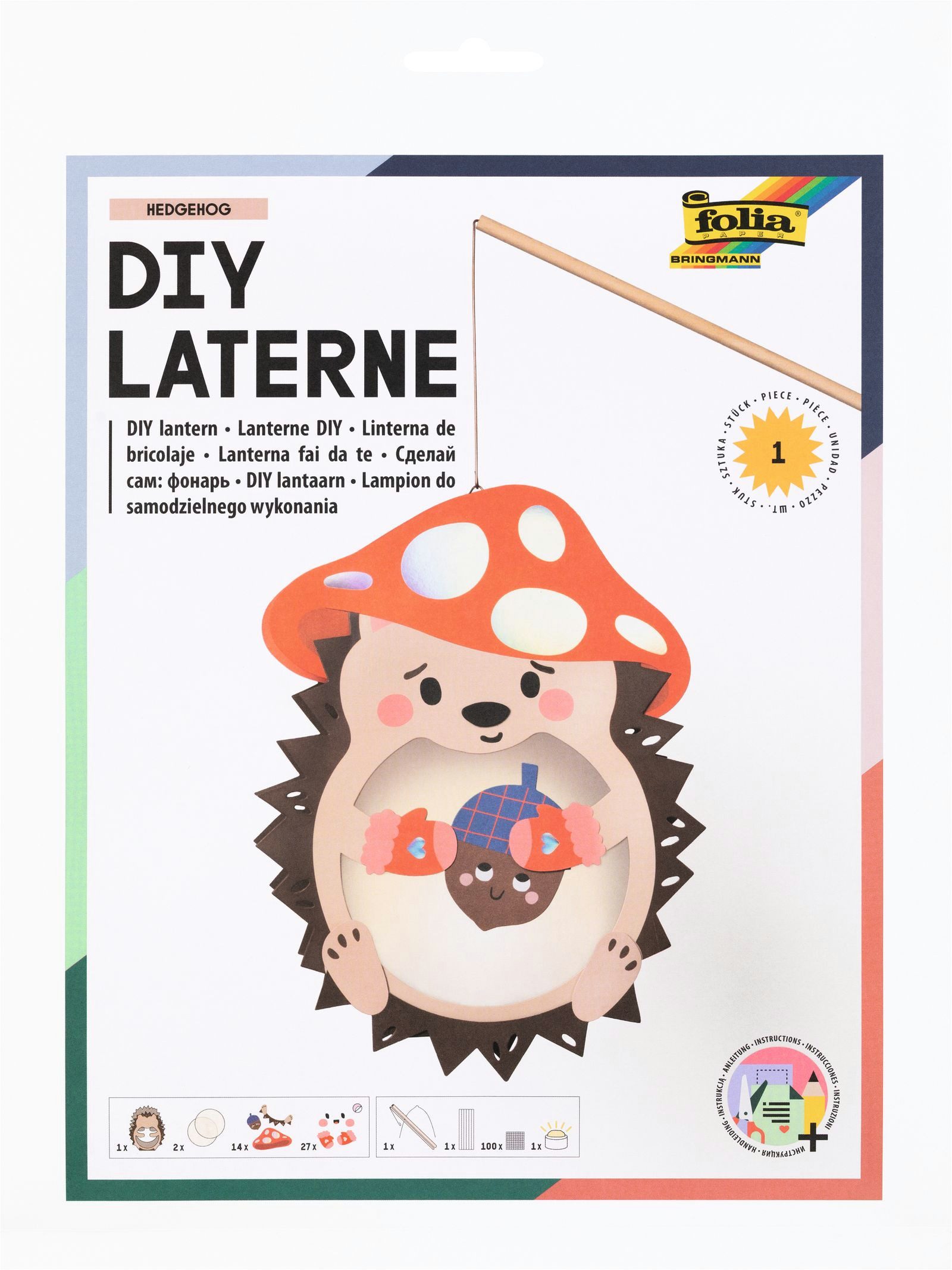 Folia Max Bringmann KG Papierlaterne DIY Laterne - Bastelset mit LED-Licht günstig online kaufen