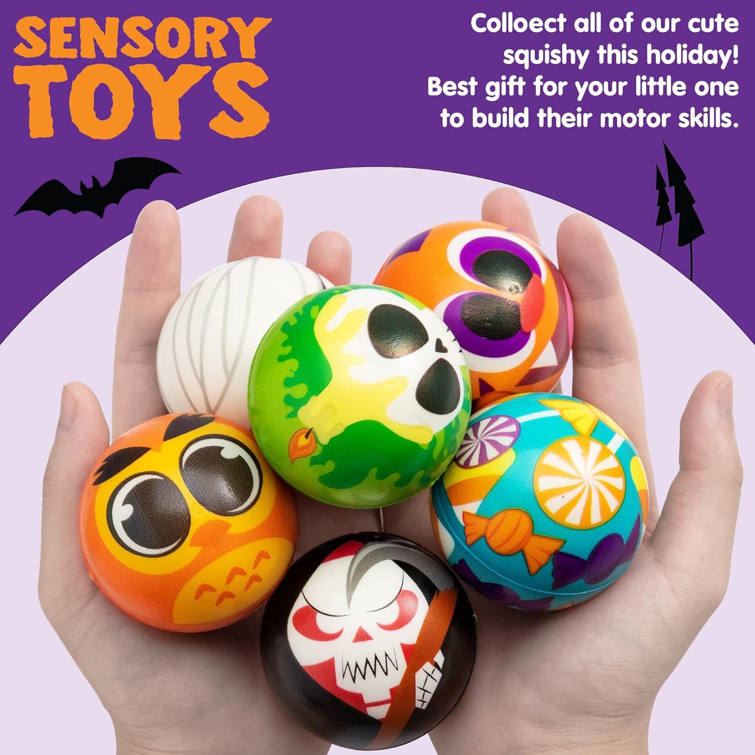 JOYIN Anti-Stress-Ball JOYIN 24 Halloween Squishy Antistressbälle, langsam steigend