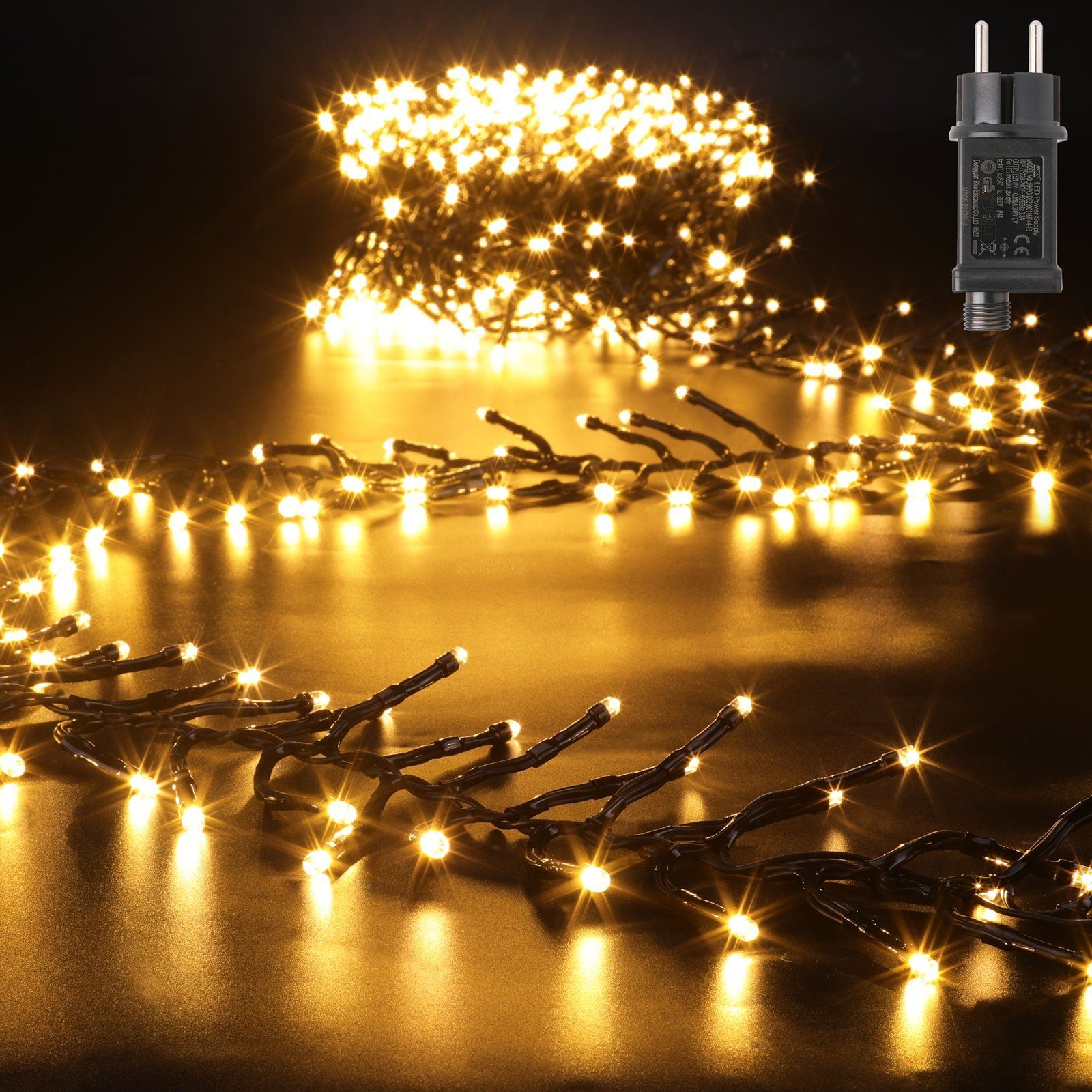 Elegear LED-Lichterkette »Cluster Lichterkette 7,6m 760LED,  Weihnachtsbeleuchtung Strom«, IP44 Lichterkette Weihnachtsbaum