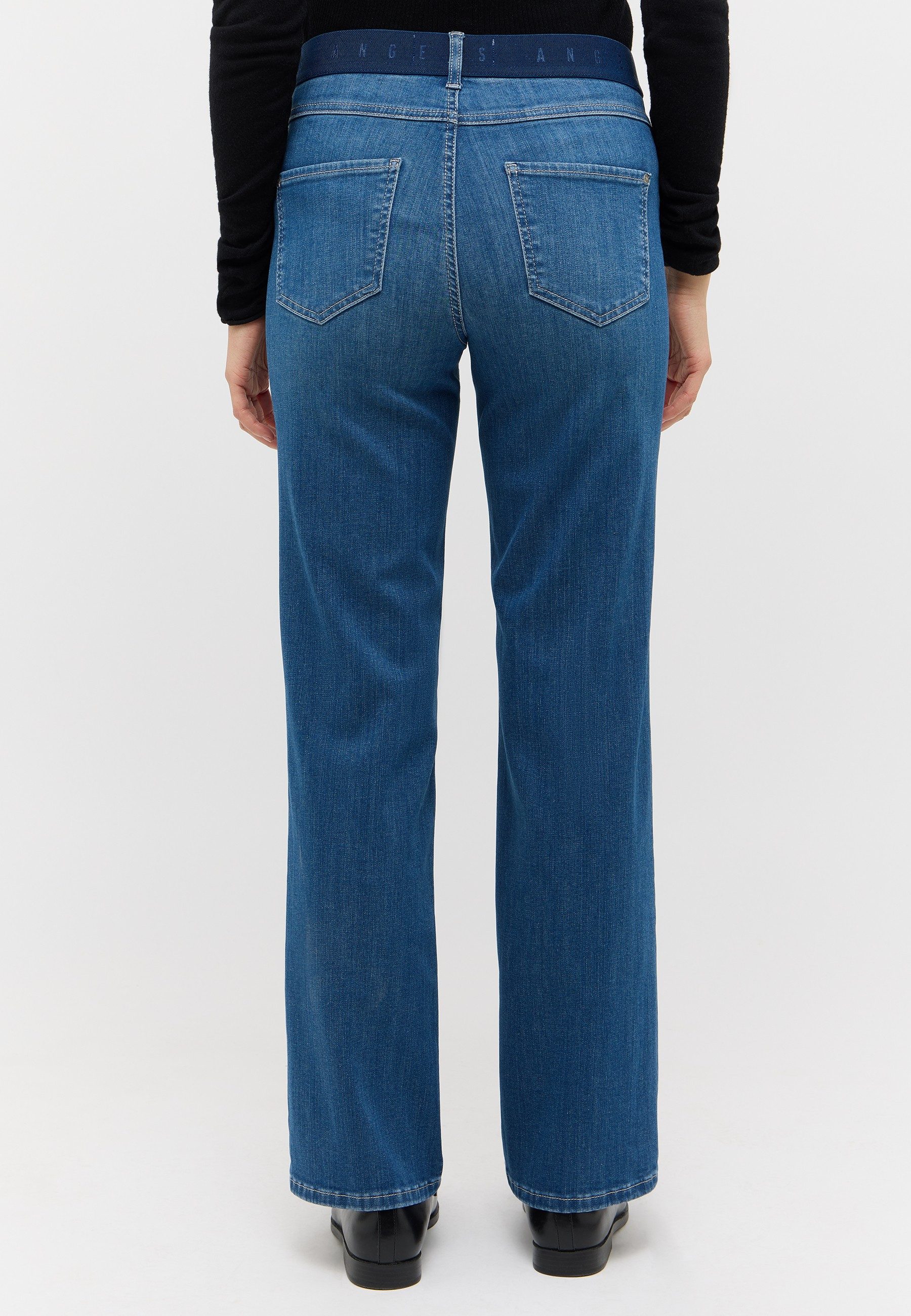 ANGELS 5-Pocket-Jeans L. SPORTY weite Passform, mit Gürtelschlaufen, 1-Knopf-Form