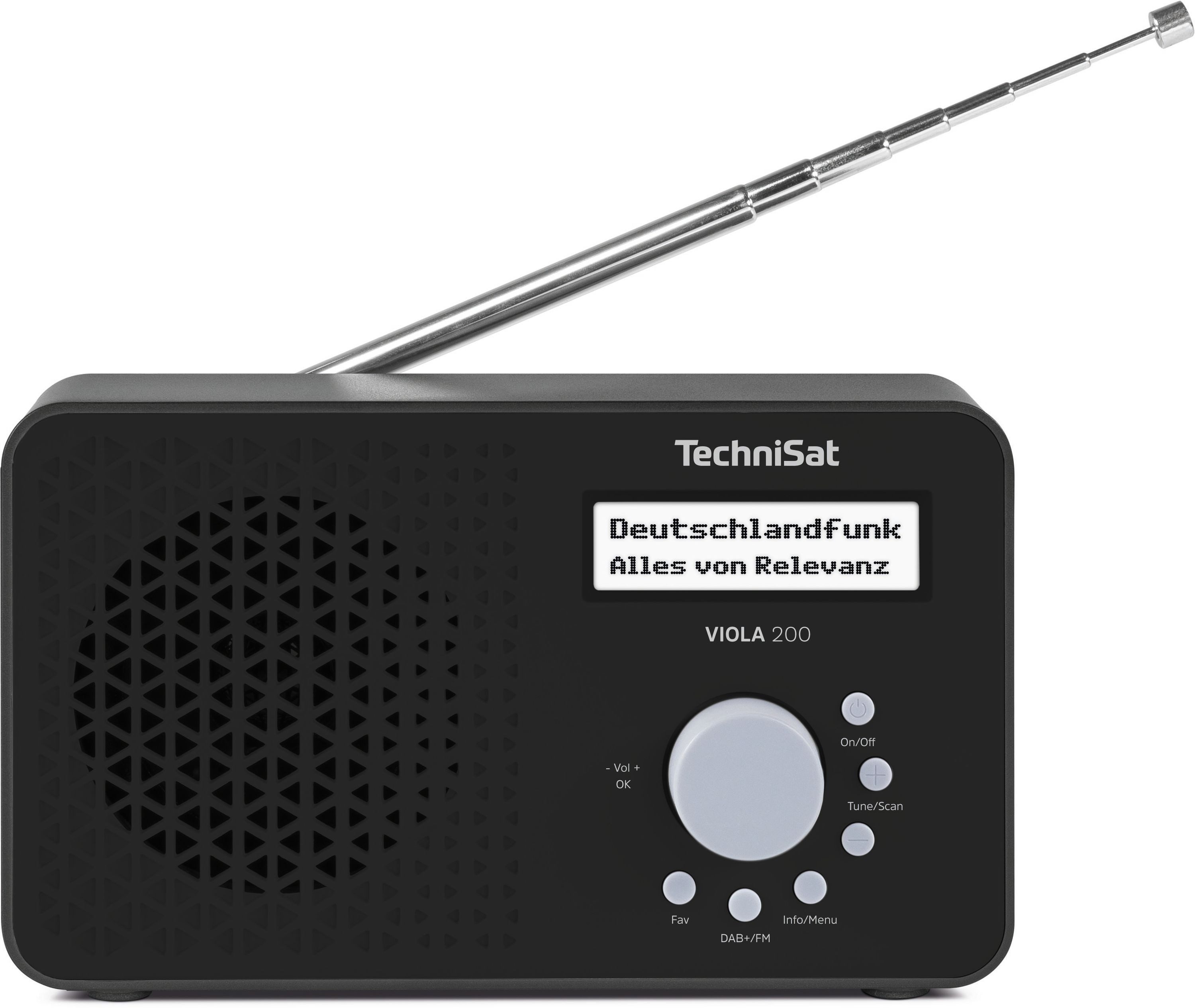 TechniSat VIOLA 200 Digitalradio (DAB) (Digitalradio (DAB), FM-Tuner mit RDS, 1 W, DAB+/UKW mit RDS, Netz- und Batteriebetrieb, Kopfhöreranschluss)
