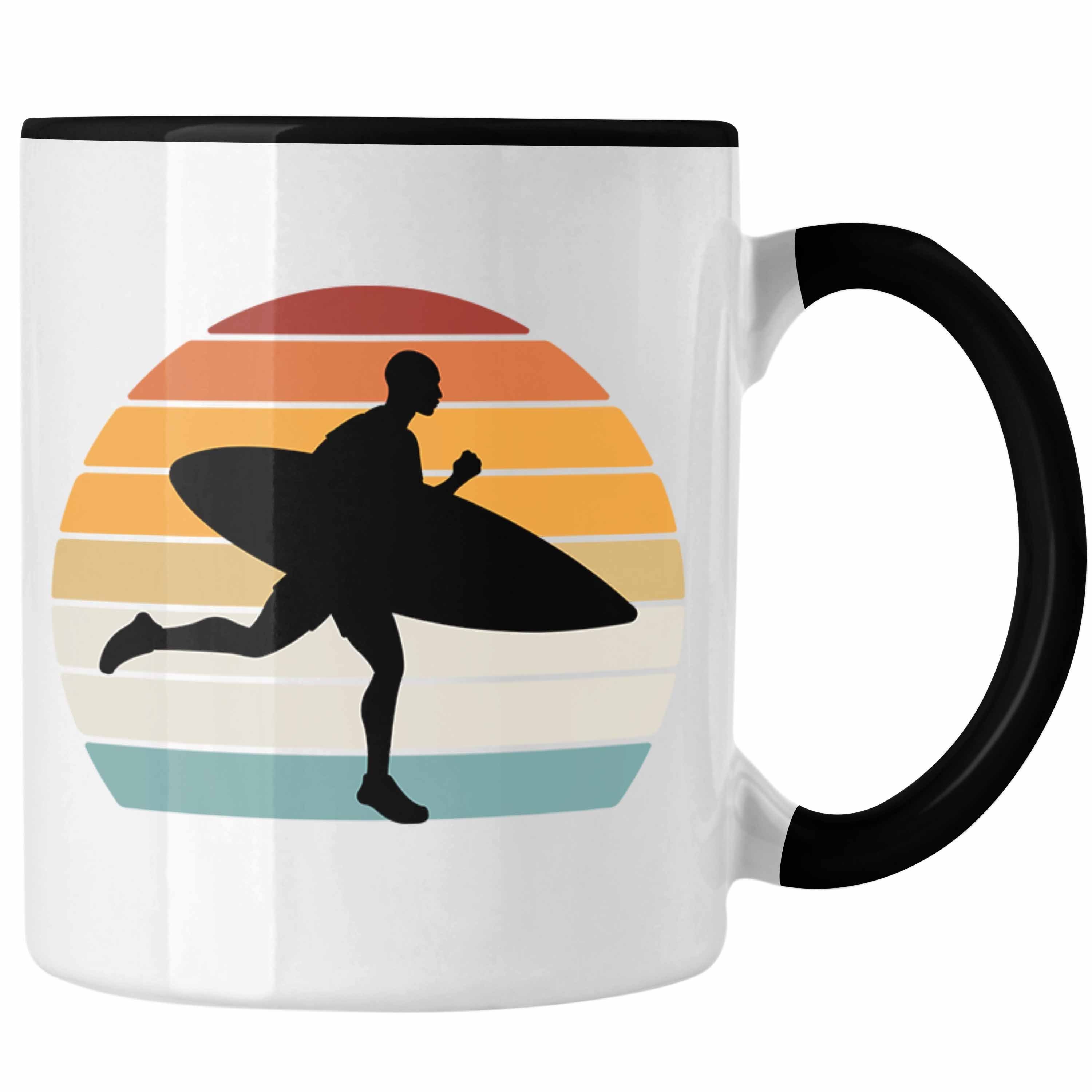 Trendation Tasse Surfer Surf-Lehrer Geschenkidee Geschenk Wellenreiter Tasse Schwarz