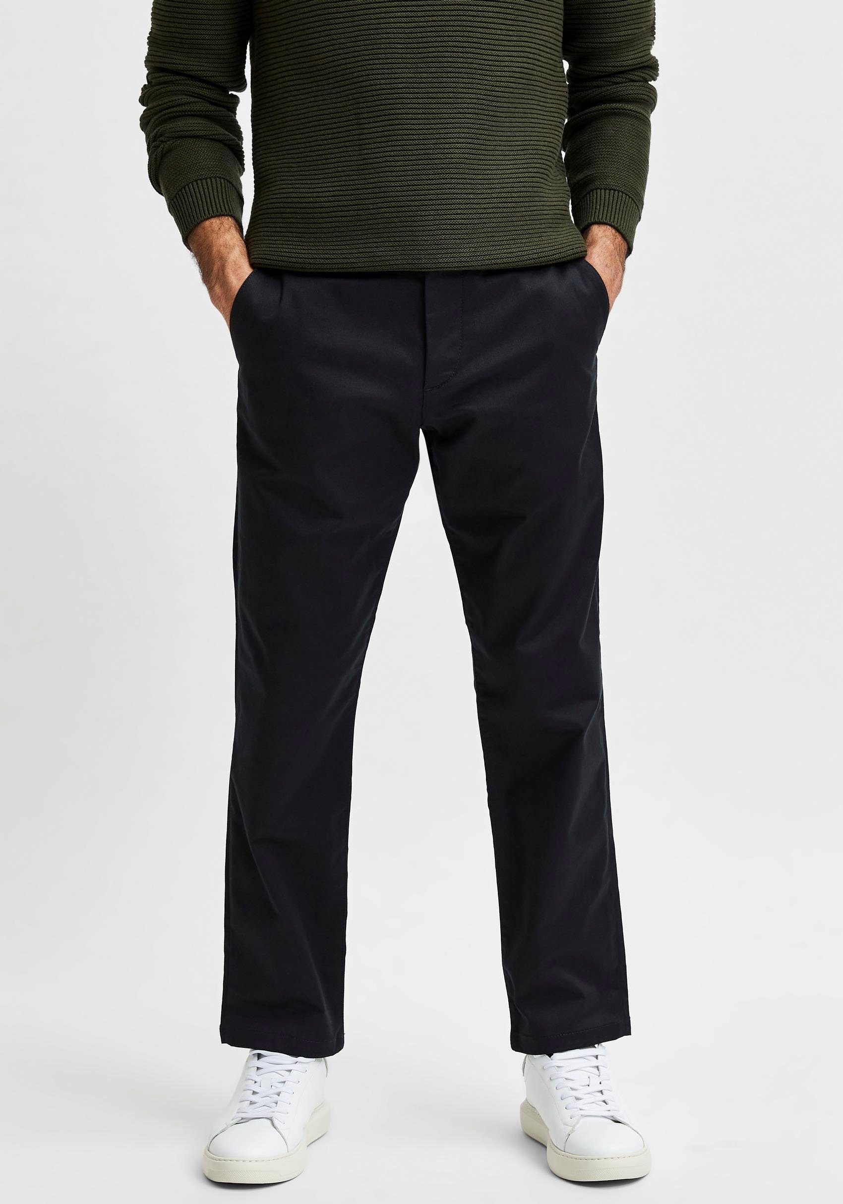 Chino SELECTED Black Chinohose SE HOMME