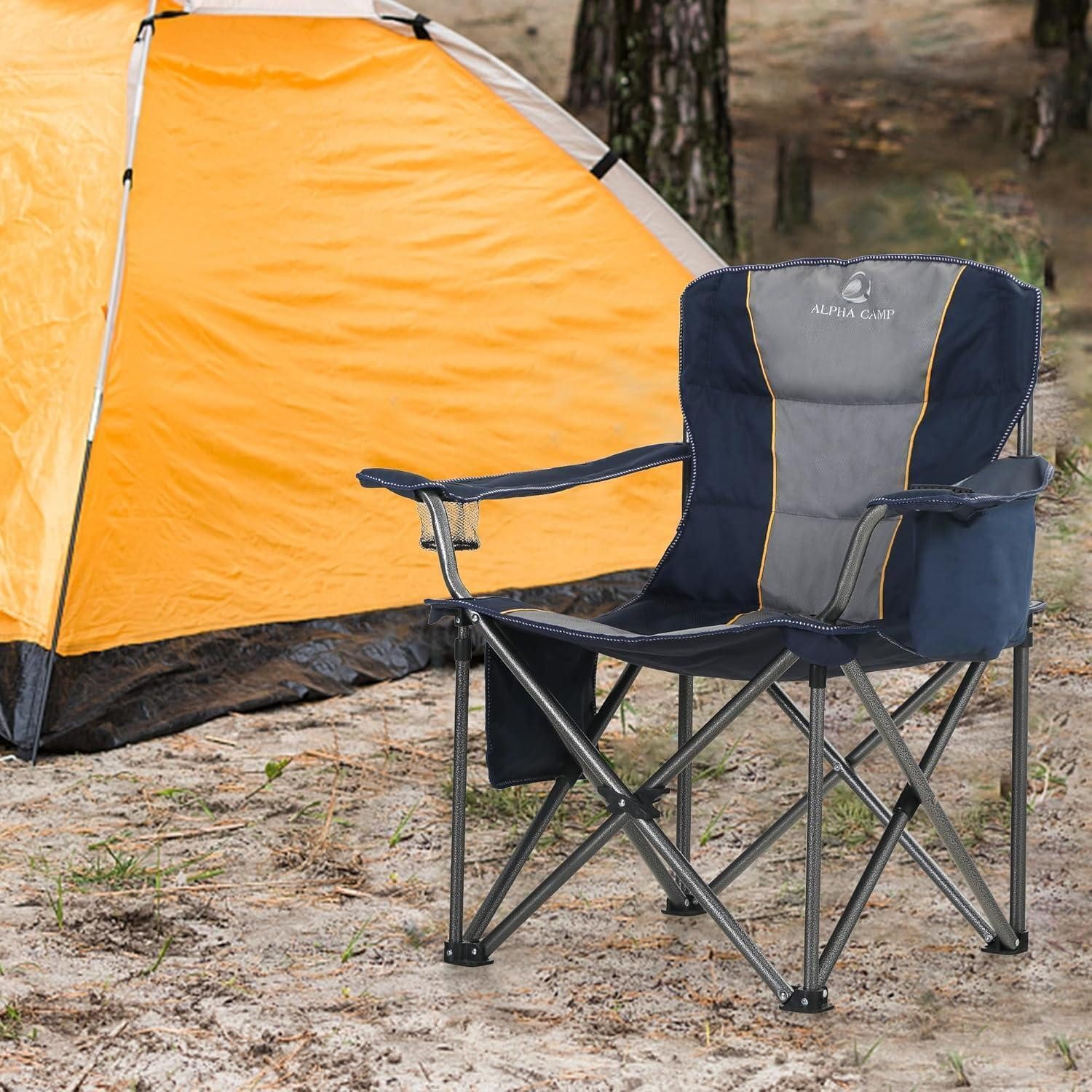 LuxusKollektion Campingstuhl Campingstuhl Klappstuhl Faltbar Getränkehalter 200kg Blau 1Pcs