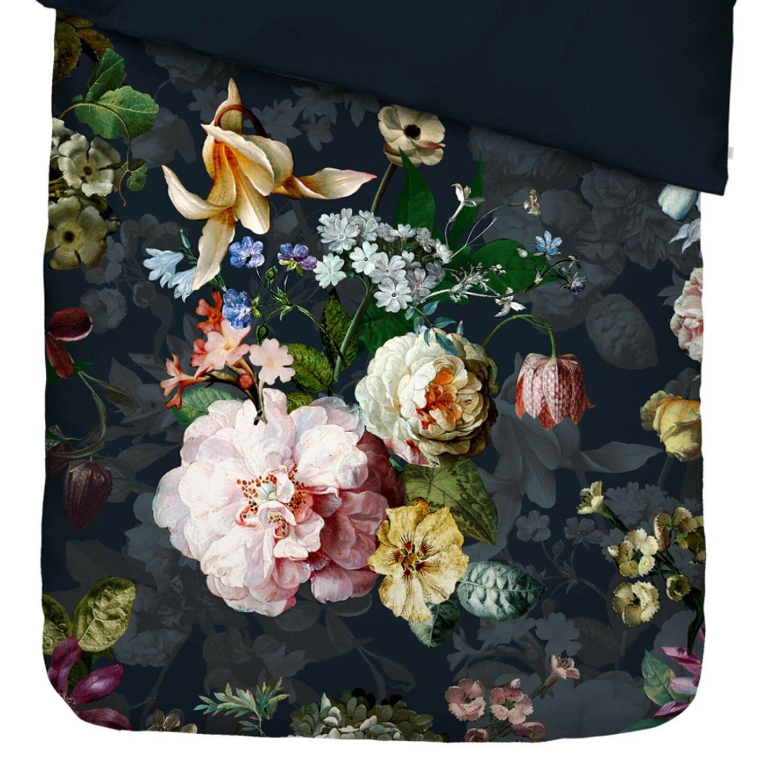 Essenza Bettwäsche Fleurel Indigo Blue, Flanell, 2 teilig, Floral, Flanell