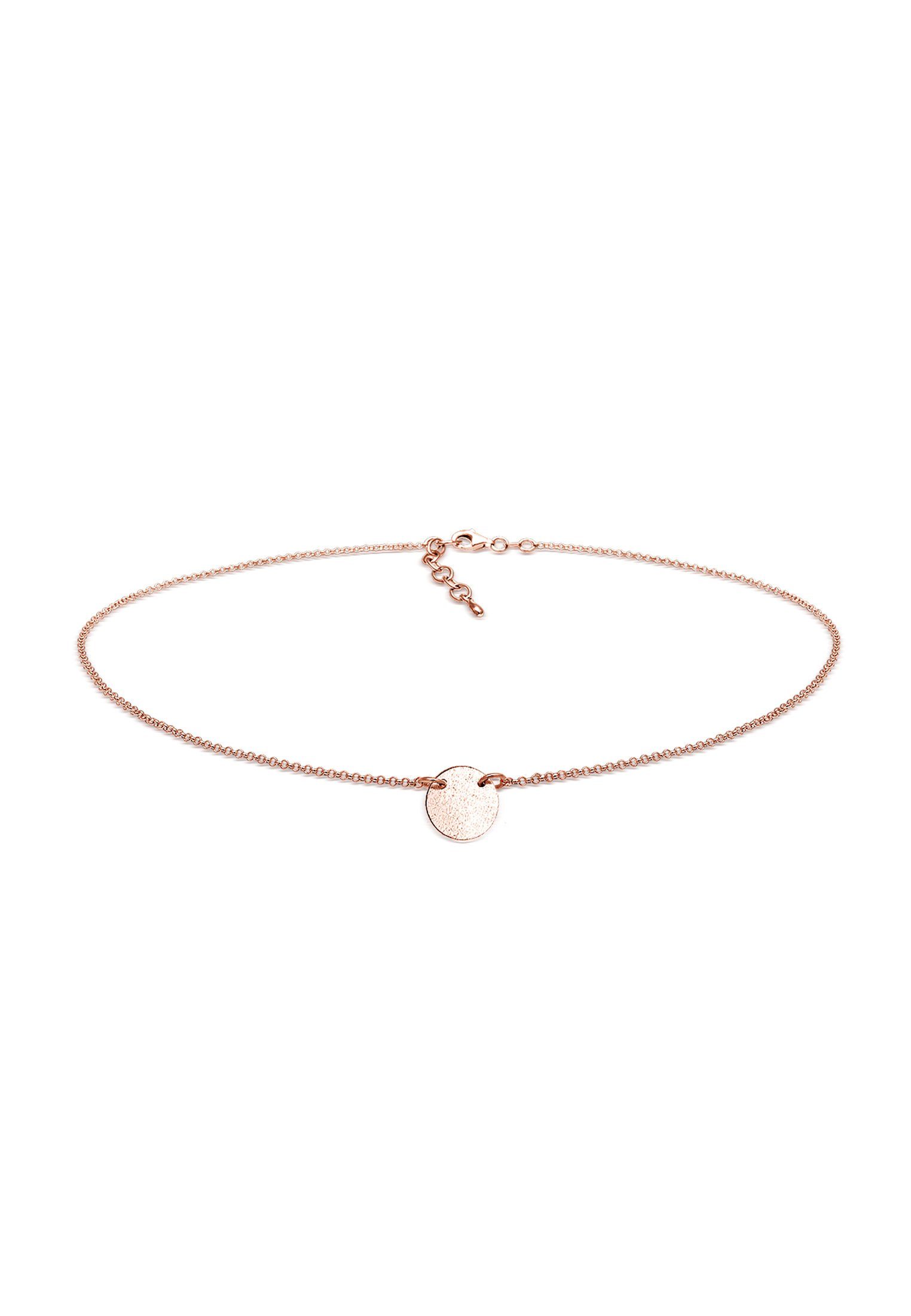 Elli Collier Choker Kreis Plate Matt Geo 925 Silber