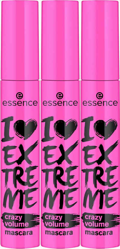 Essence Mascara »I LOVE EXTREME crazy volume mascara«, 3-tlg.