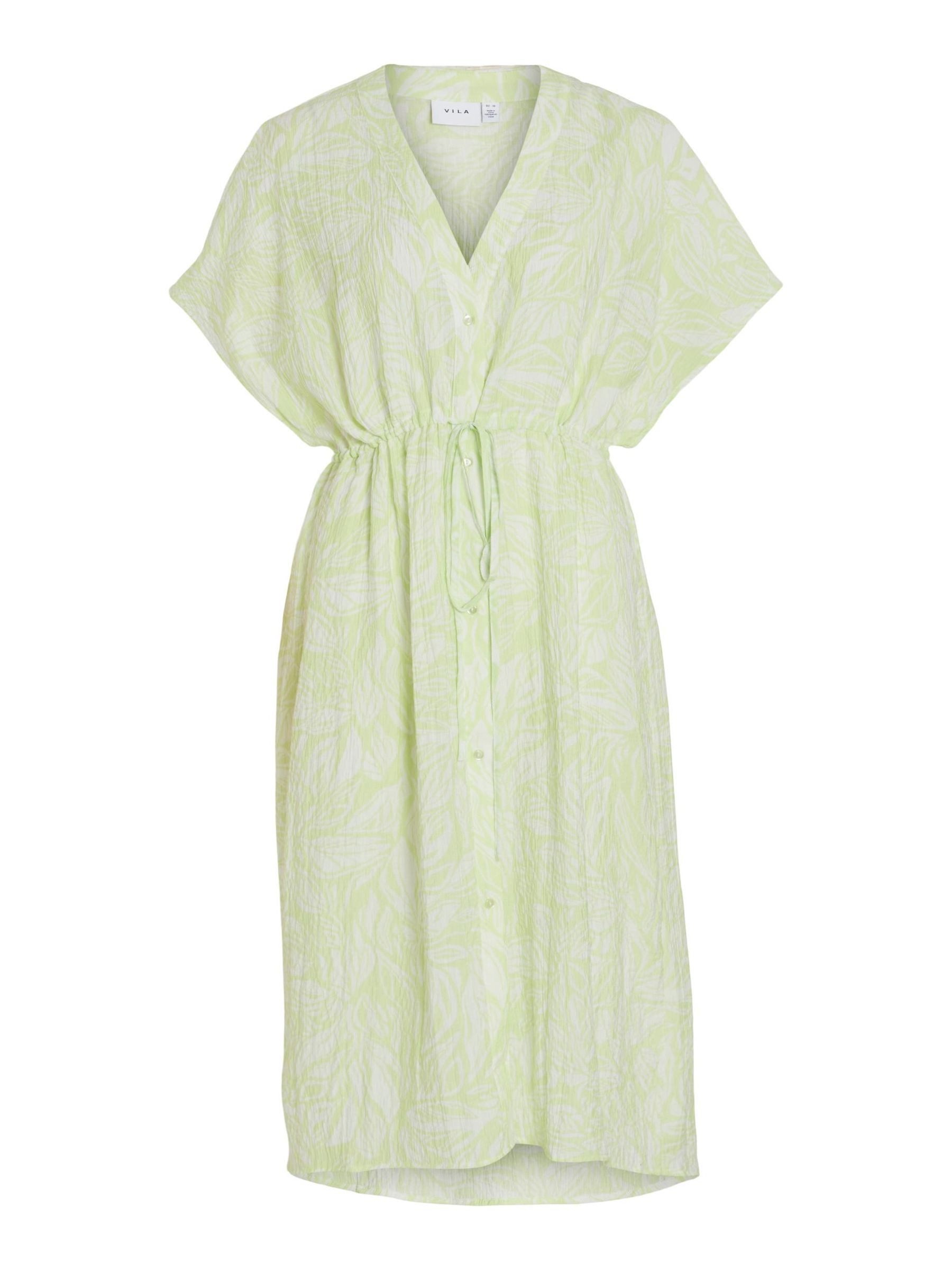 Vila Shirtkleid Lockeres Blusenkleid mit Knopfleiste Crepe Midi Dress VILIM günstig online kaufen