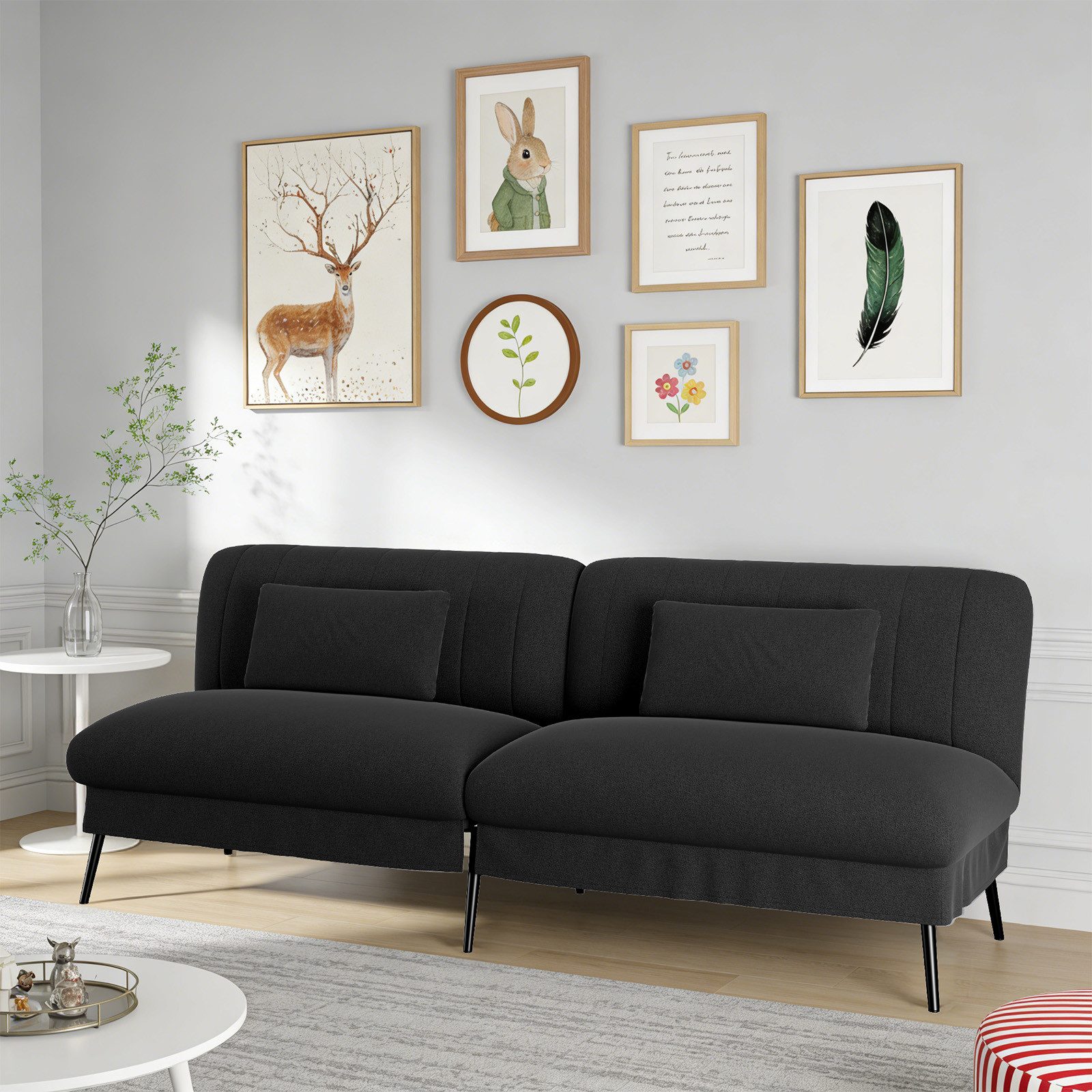 COMHOMA Schlafsofa Klappbares Schlafsofa 2-in-1 Couch, Multifunktionales Sofa, mit Großer Liegefläche, Platzsparendes Bettsofa
