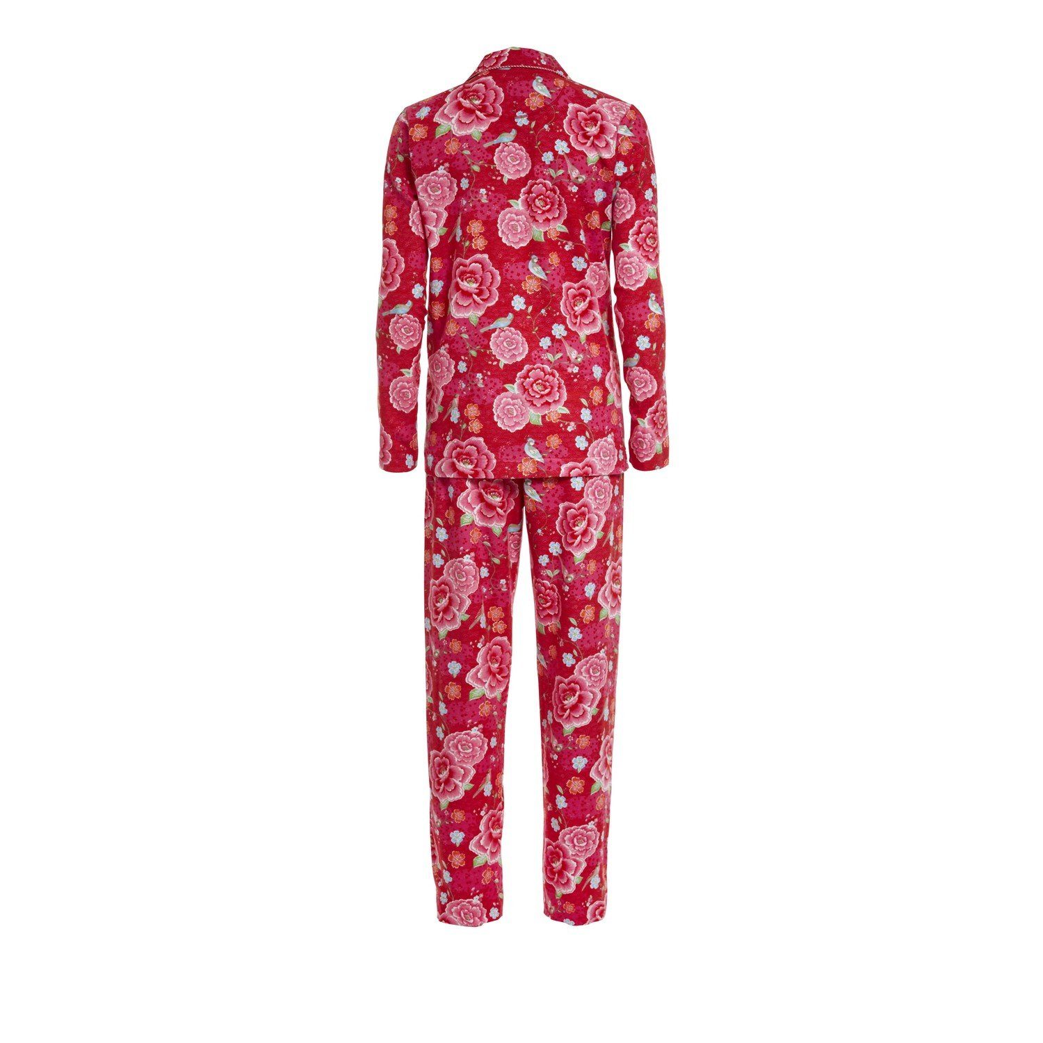 PiP Studio Nachthemd Pyjama Pien Flanell Birds in Paradise Hemdkragen