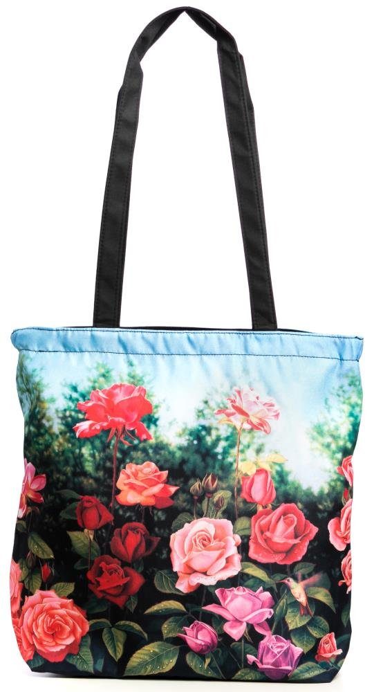 Luckyweather not just any other day Shopper Einkaufstasche / Shopping Bag Motiv ROSENGARTEN (1-tlg., 1 Stück Shopping Bag), Schultertasche beidseitig bedruckt mit Motiv bedruckt