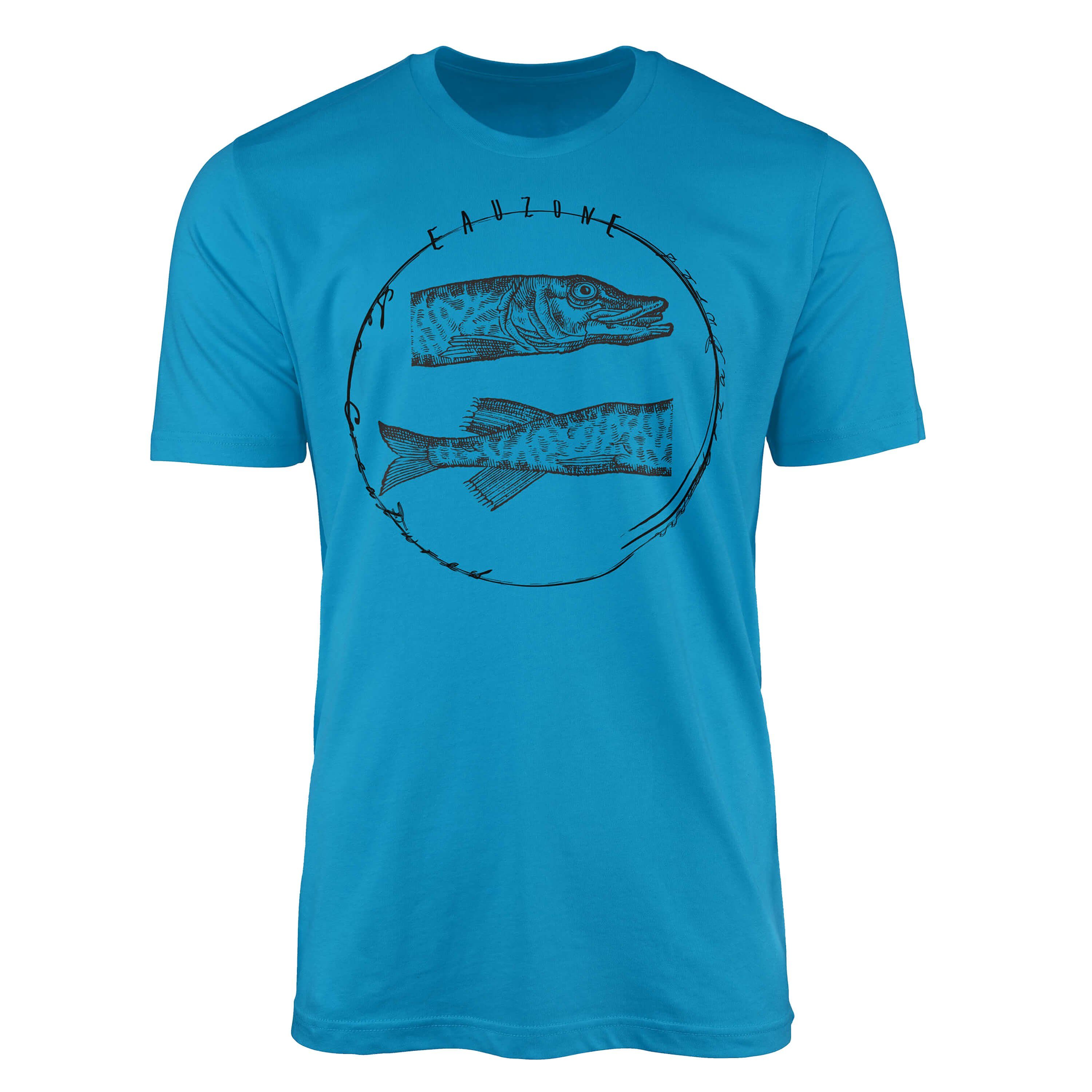 Sinus Art T-Shirt T-Shirt Tiefsee Fische - Serie: Sea Creatures, feine Struktur und sportlicher Schnitt / Sea 086 Atoll