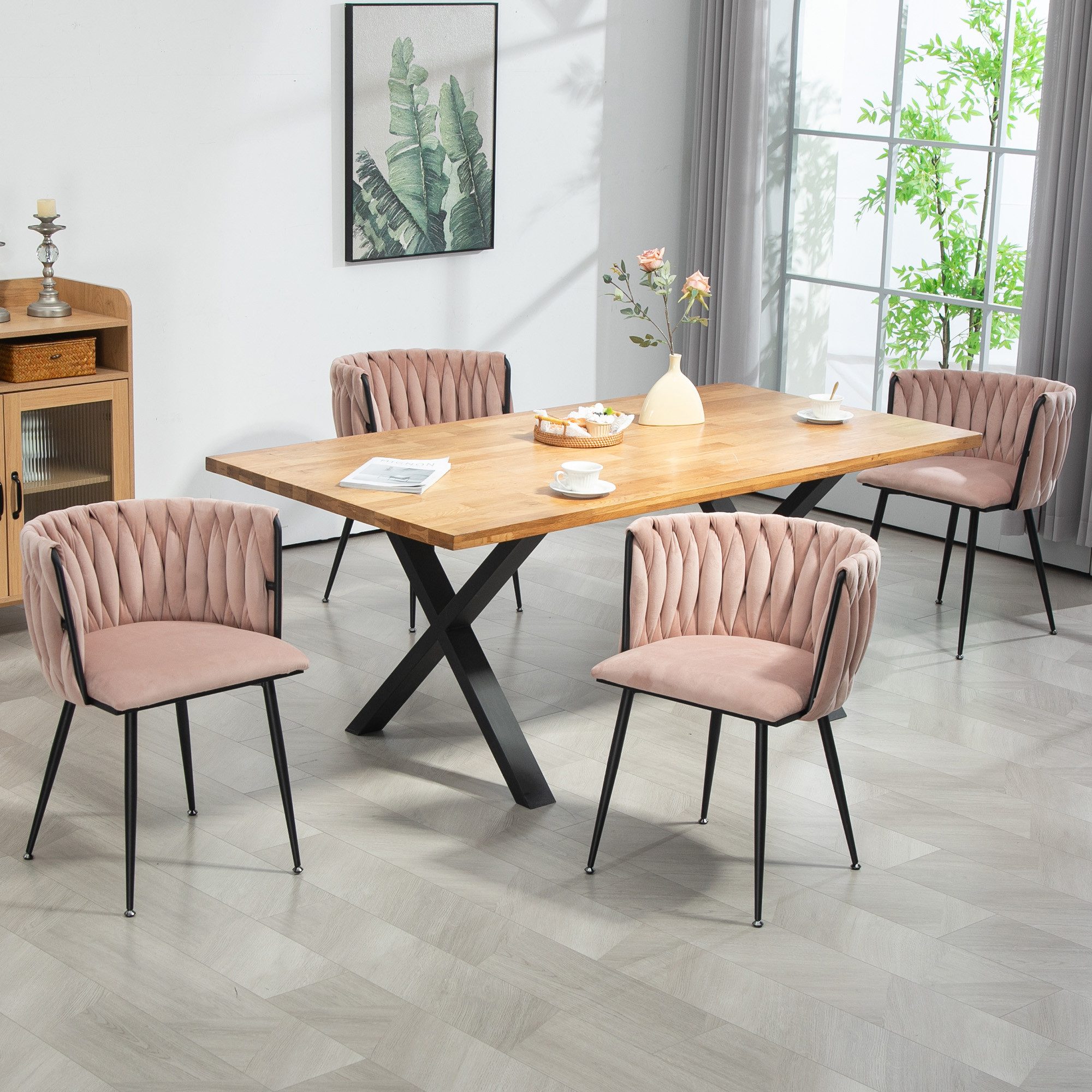 LVHOM Esszimmerstuhl Set mit runden Rückenlehne, günstig online kaufen