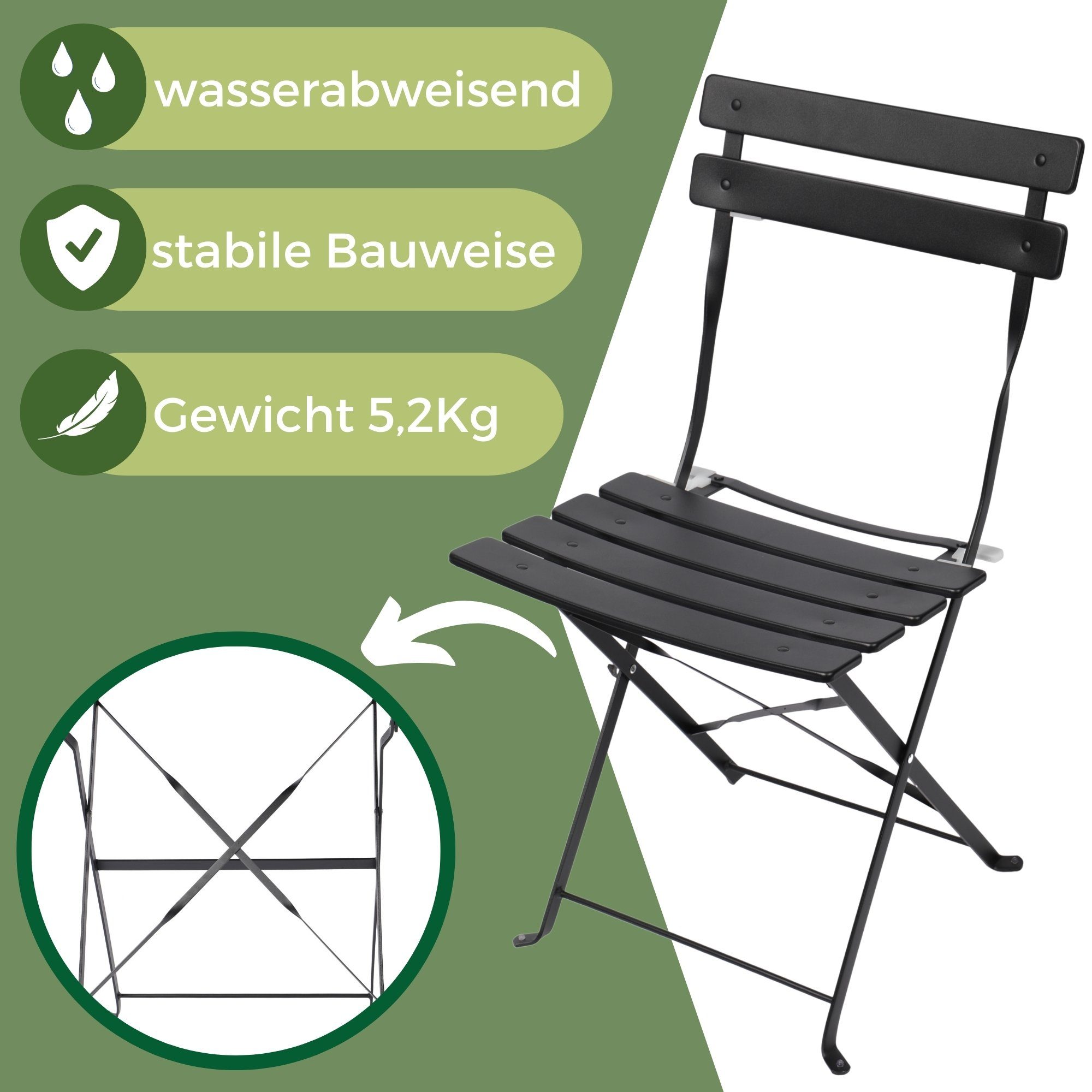 Albatros International Balkonset Bistroset3-teilig Schwarz Bistrotisch günstig online kaufen