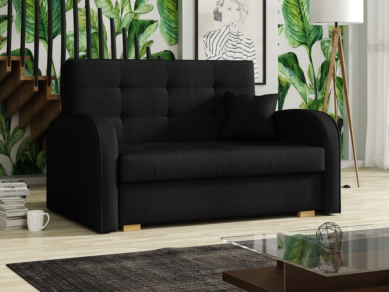 MIRJAN24 Schlafsofa Viva Gold II, mit Bettkasten und Schlaffunktion, 2 Sitzer Polstersofa inkl. Kissen, Wohnlandschaft Kronos 07