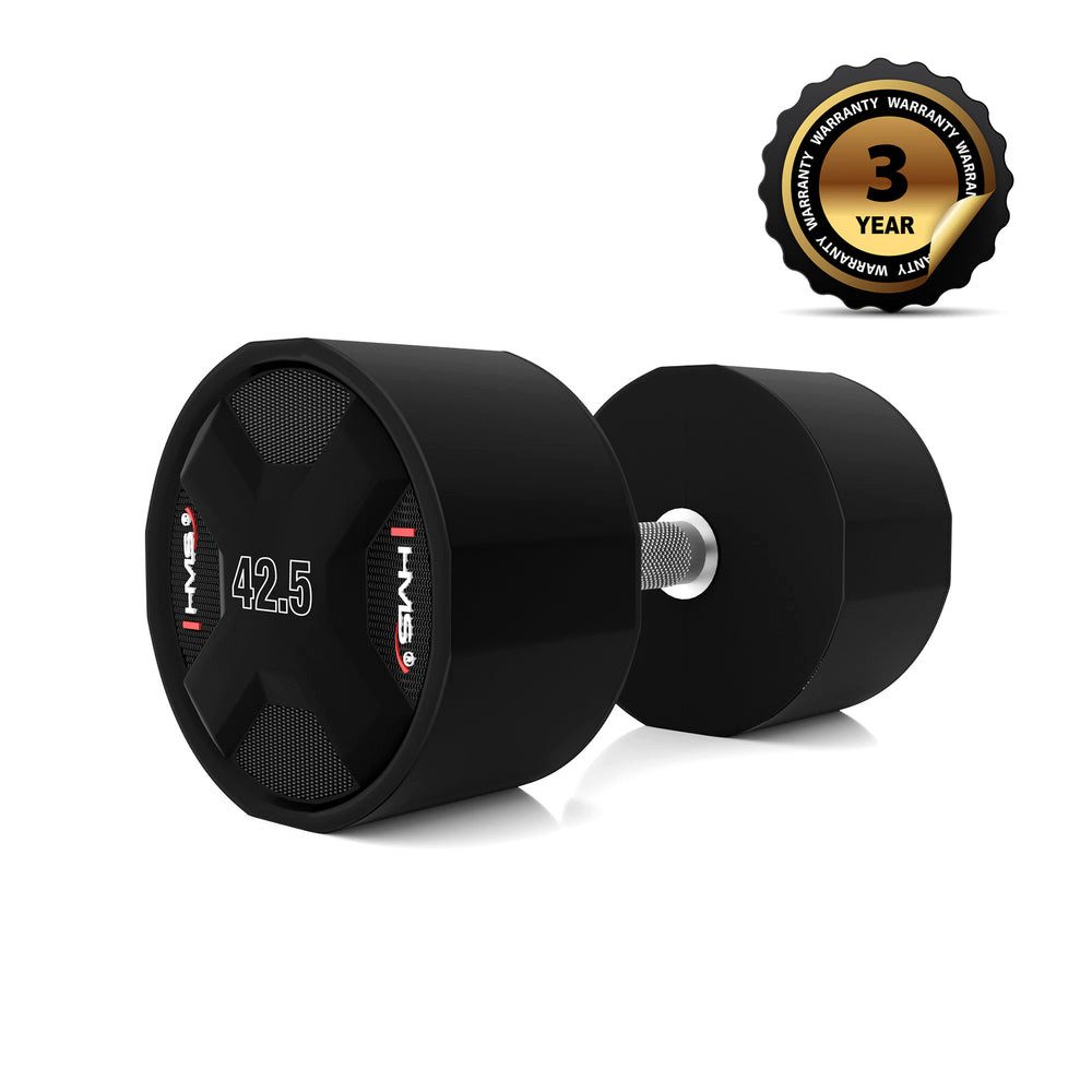 HMS Kurzhantel Polyurethan-Hantel 42,5 kg Fitnesshantel, (Spar-Set, Langlebigkeit), Rutschfester Halt für maximale Kontrolle und sichere Übungsausführung