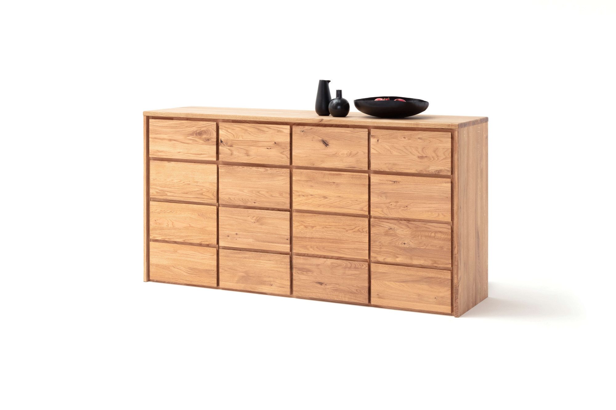Home affaire Kommode Zetra Schubladenschrank, 4x Schublade/4x Tür mit Soft-Close-Function, Fertig montiert, Eiche Massivholz, Breite 172 cm