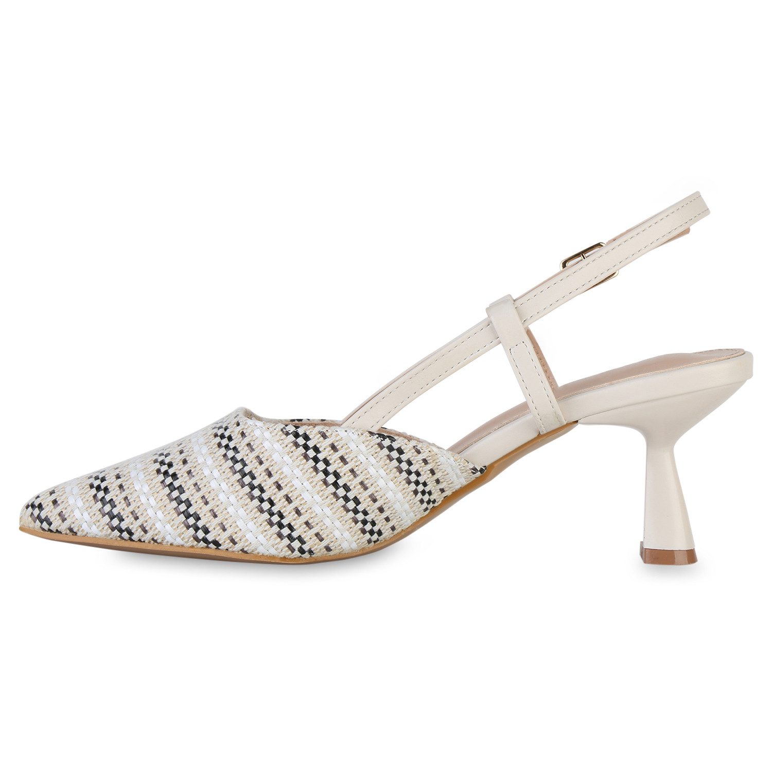 VAN HILL 841709 Slingpumps Damen Slingpumps Pumps Spitze Stiletto Prints günstig online kaufen