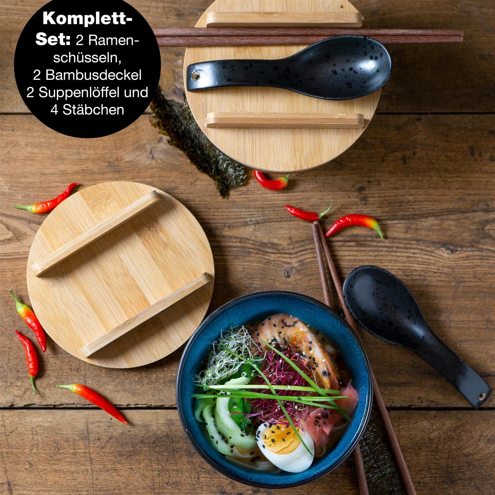 Moritz & Moritz Suppenschüssel Moritz & Moritz SOLID 2x Ramen Blau