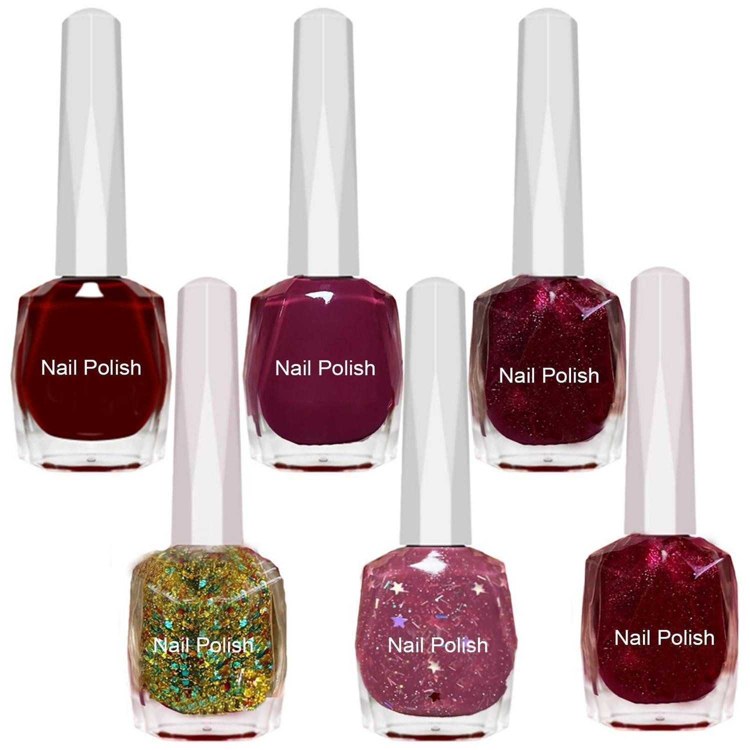 LuxusKollektion Nagellack-Set Nagellack-Set 6pcs Rot/Glitzer Geschenk