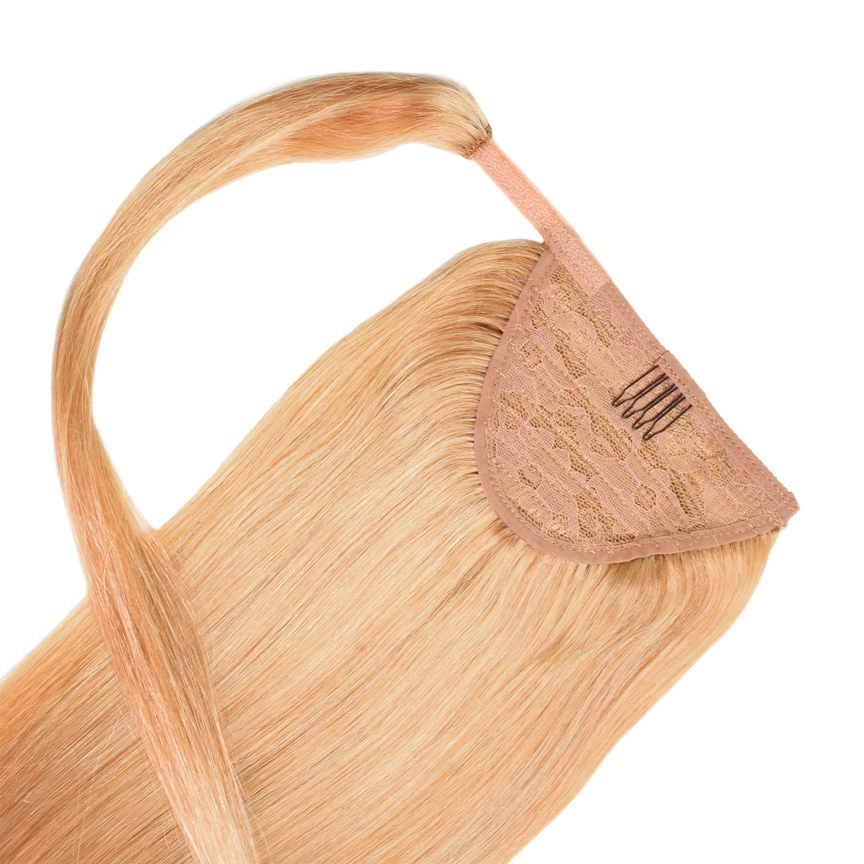 Premium 50cm Lichtblond Ponytail Echthaar-Extension #9/1 hair2heart Asch