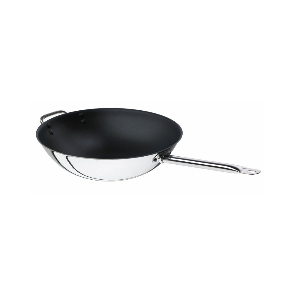 SCHULTE-UFER Wok DIAMAS PRO Trigon, Edelstahl (Einzelartikel, 1-tlg., 1 x Wok), induktionsgeeignet, Ø 36 cm