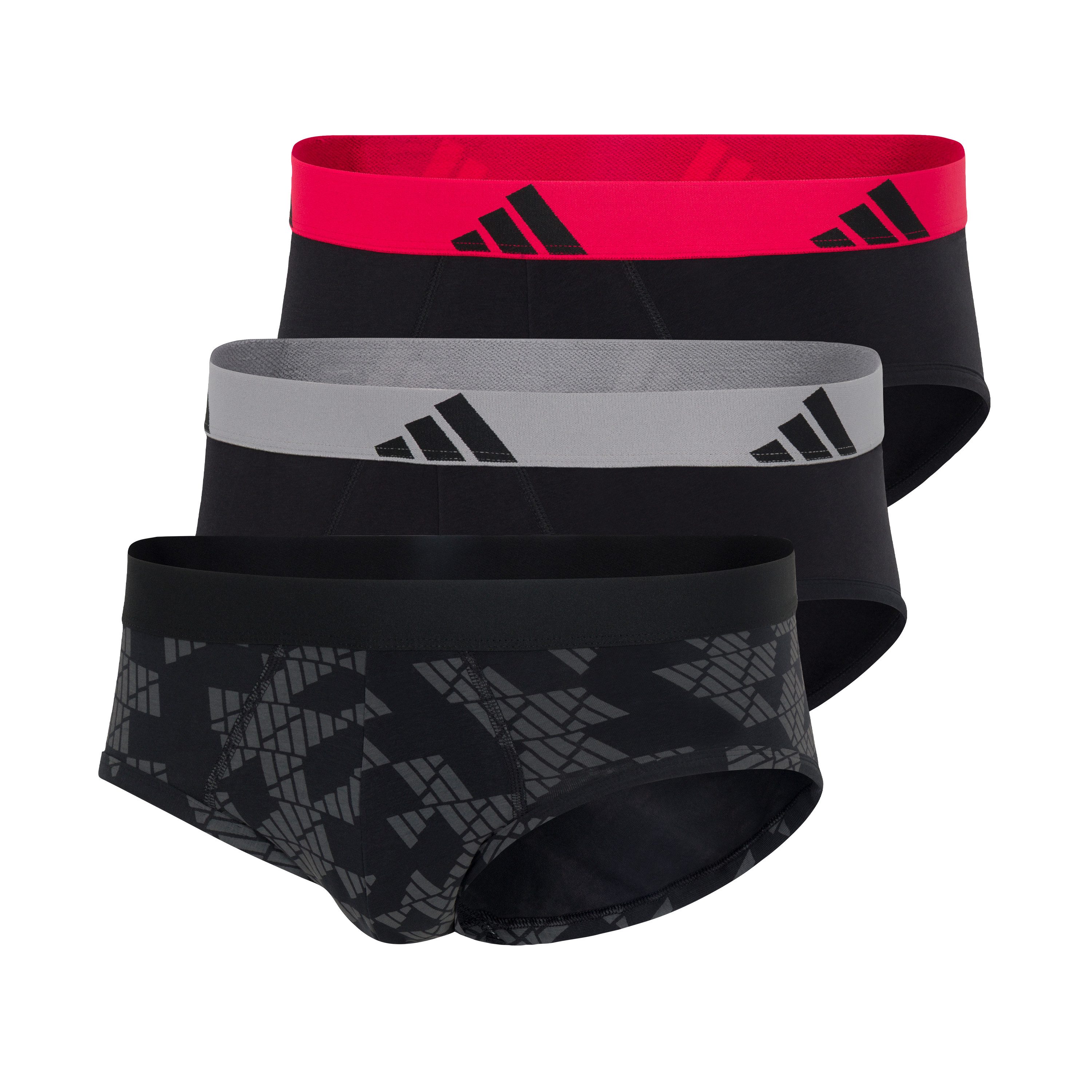 adidas Sportswear Slip Active Flex Cotton (3er Pack) elastisch, Logo-Bund, scheuerfreies Tragegefühl, ohne Eingriff
