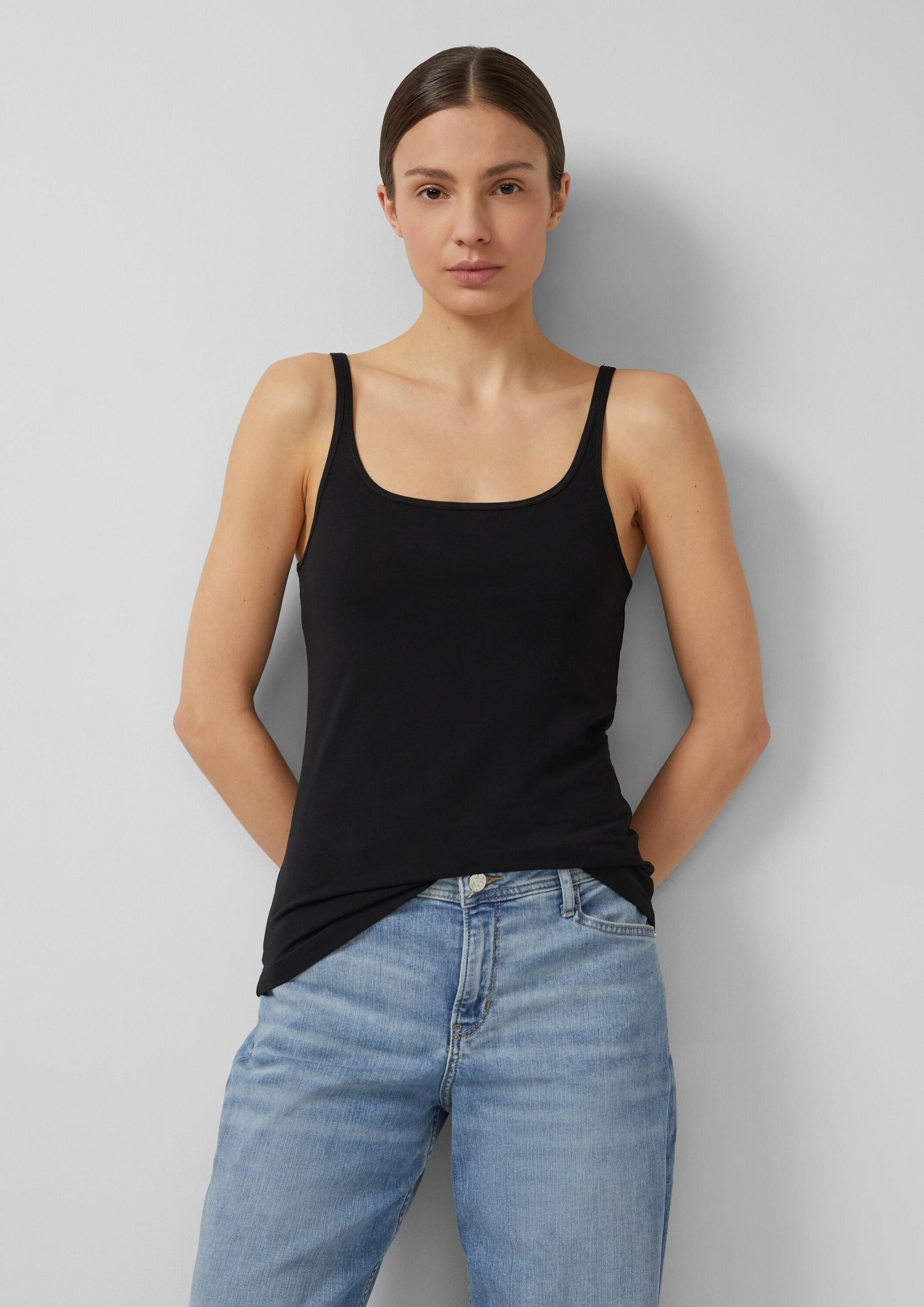 s.Oliver Muscleshirt T-Shirt Jersey-Top aus Baumwollmix