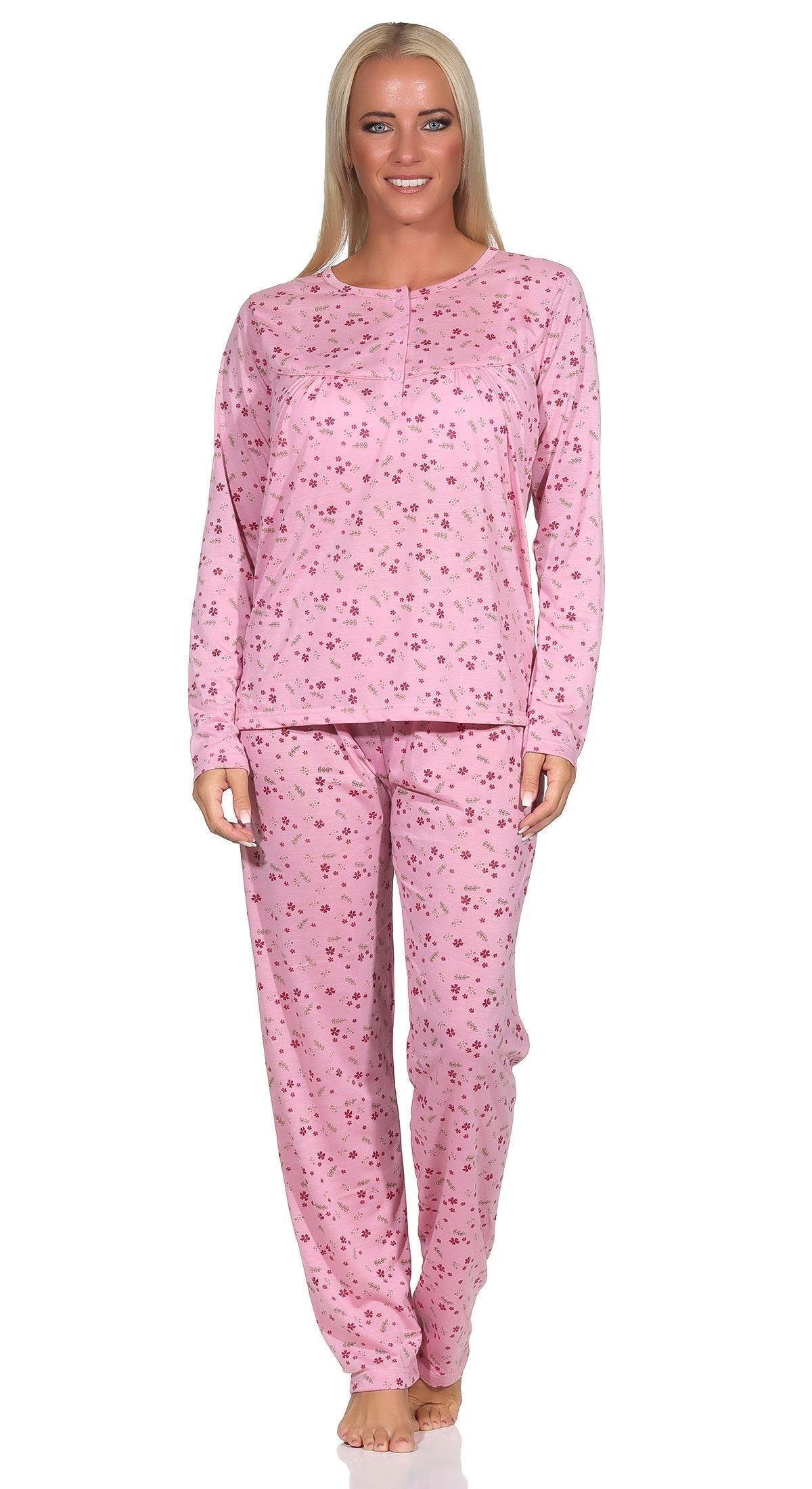 langarm tlg) Gr. EloModa Damen Pyjama zweiteiliger M Altrosa Pyjama XL (2 2XL Schlafanzug; L