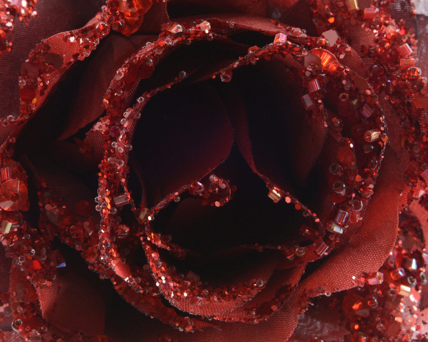 Kaemingk Weihnachtsbaumklammer, Kunstblumen Rose auf Clip 14cm ochsenblut