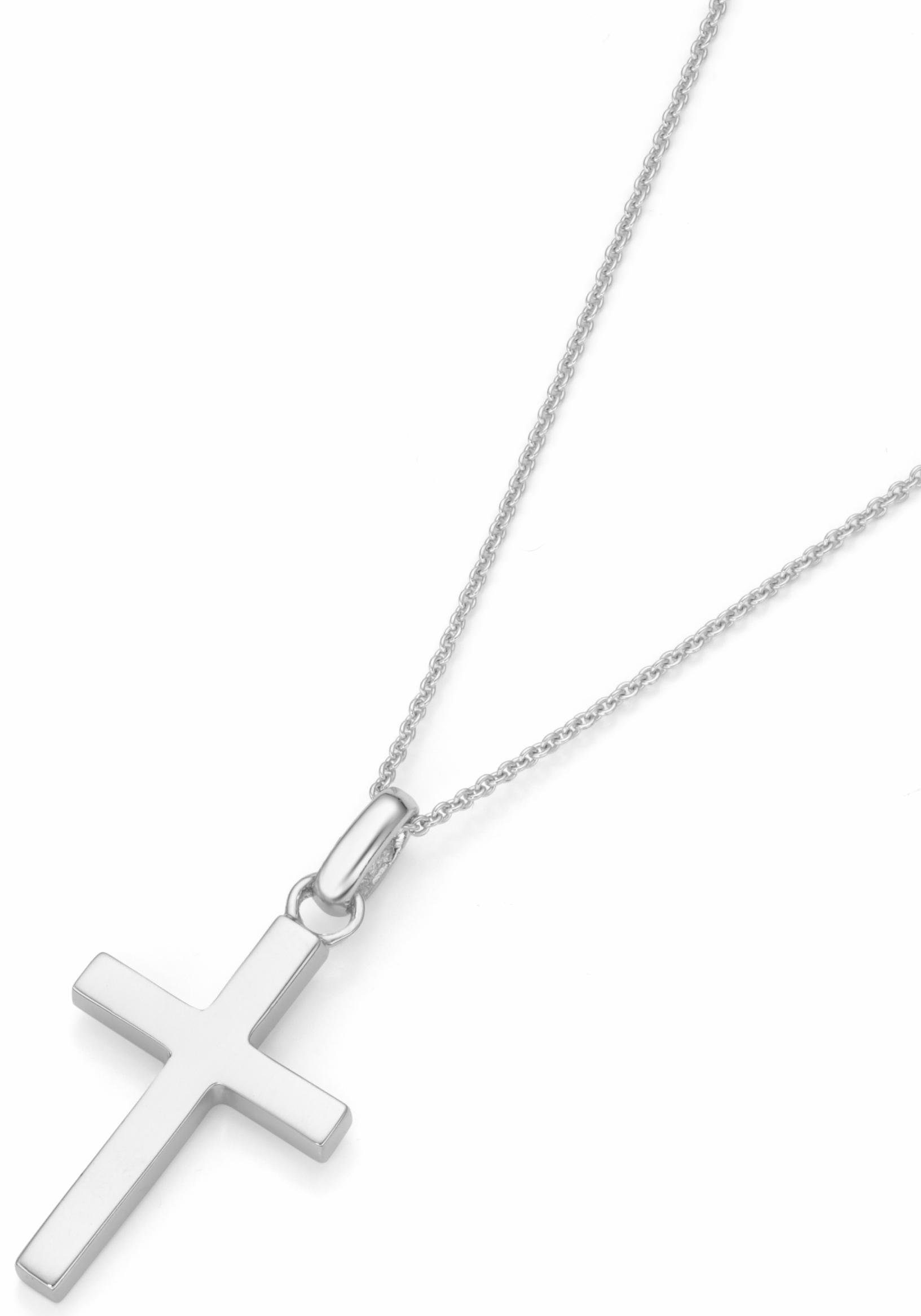 Kette mit Anhänger Schmuck Geschenk Silber 925 Halsschmuck Halskette Ankerkette Kreuz