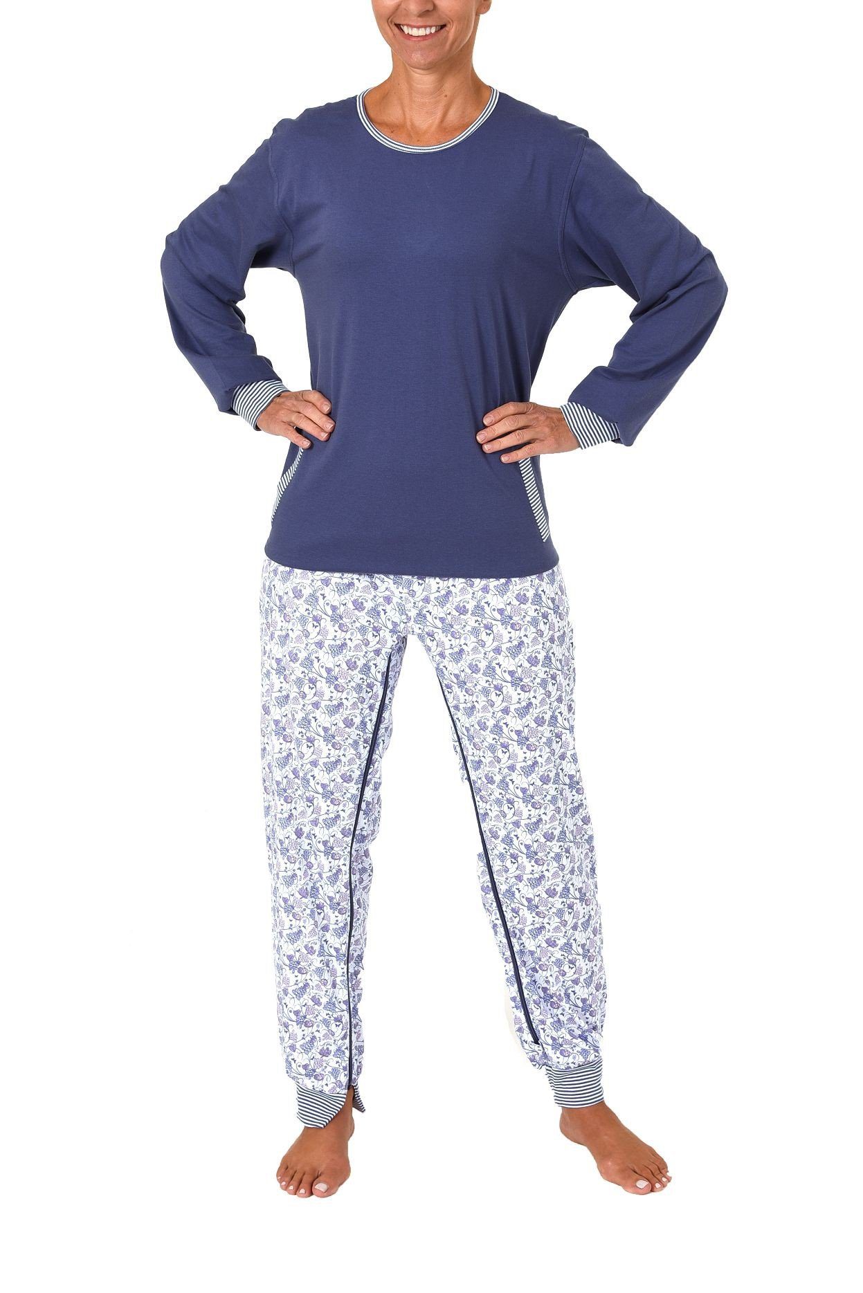 Normann Care Pyjama Damen Pflegeoverall langarm mit Reissverschluss am Rücken und am Bein 60507 | Pyjamas