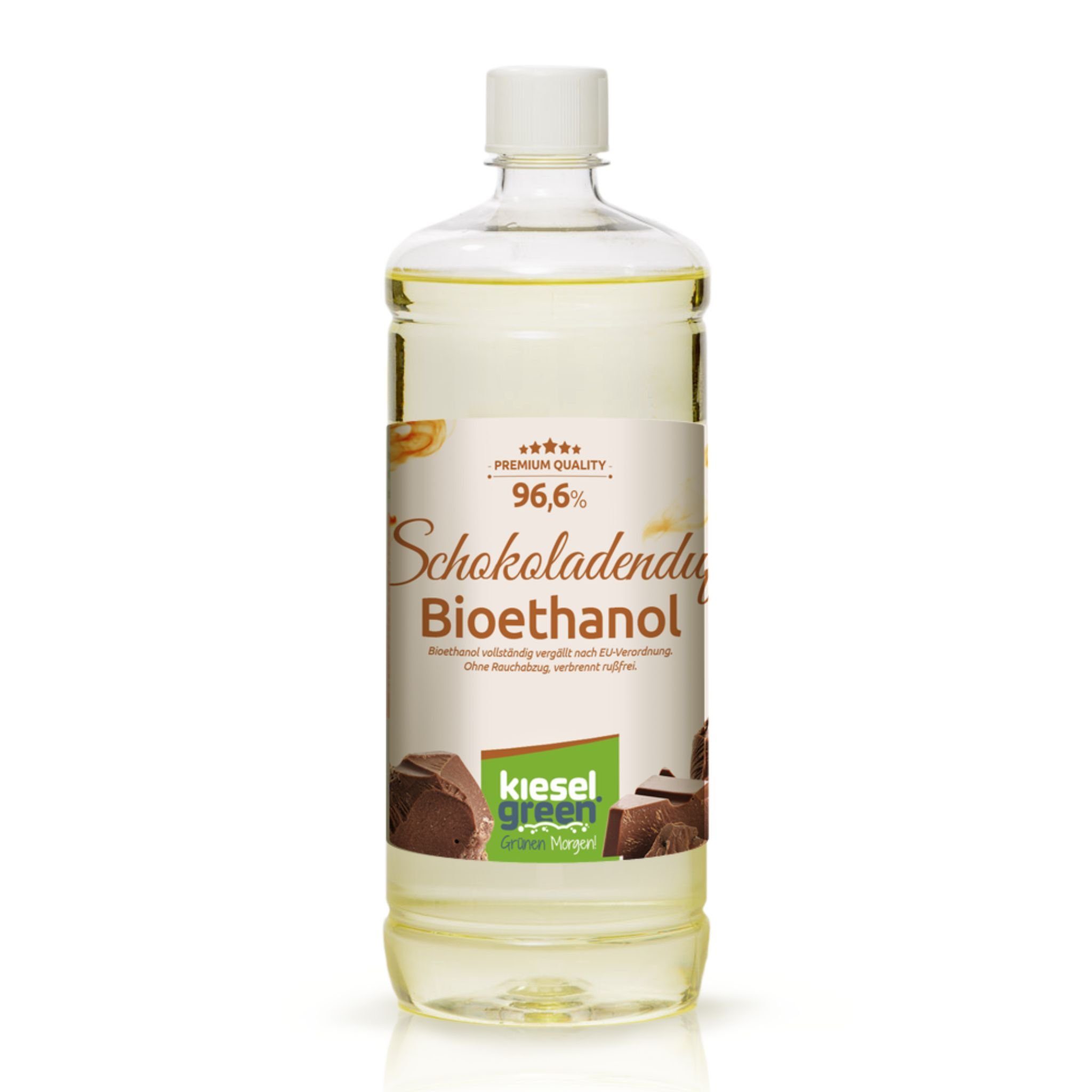 Duft Schokolade Liter Ethanol-Kamin für Bioethanol Flasche KieselGreen Bioethanol 1 mit KieselGreen