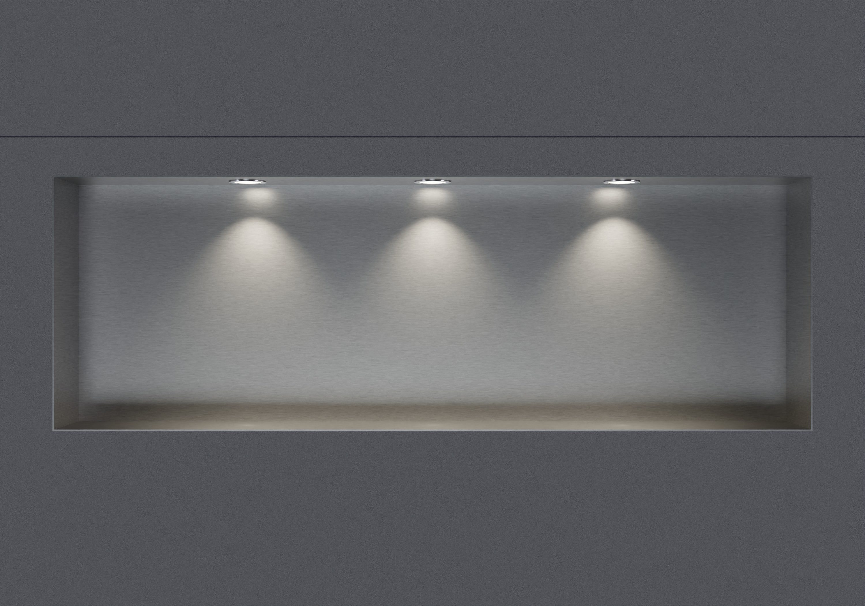 Bernstein Badregal NT309010X randlos mit 3 LED-Spots, Randlose Wandeinbaunische; 3 LED-Spots; Transformator enthalten