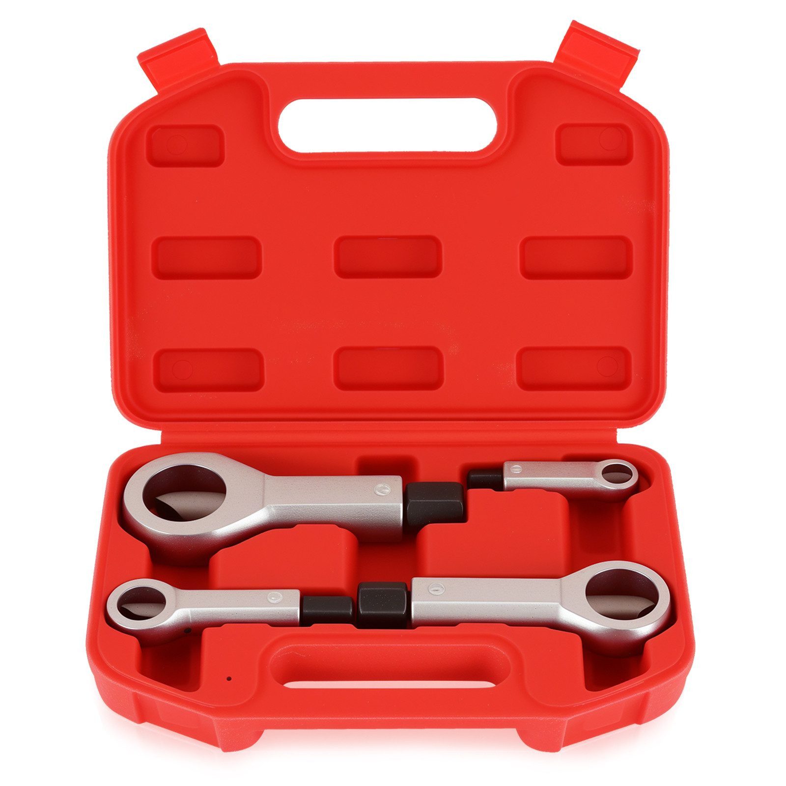 BlingBin Demontagewerkzeug Mutternsprenger Satz 4-Teiliger, 9mm-27mm mit Koffer, Lagerstahl, B: 24 cm, L: 6 cm, (4er Set, 4-tlg., 9–12 mm, 12–16 mm, 16–22 mm und 22–27 mm), zum Lösen festsitzender Muttern, für Steckschlüssel