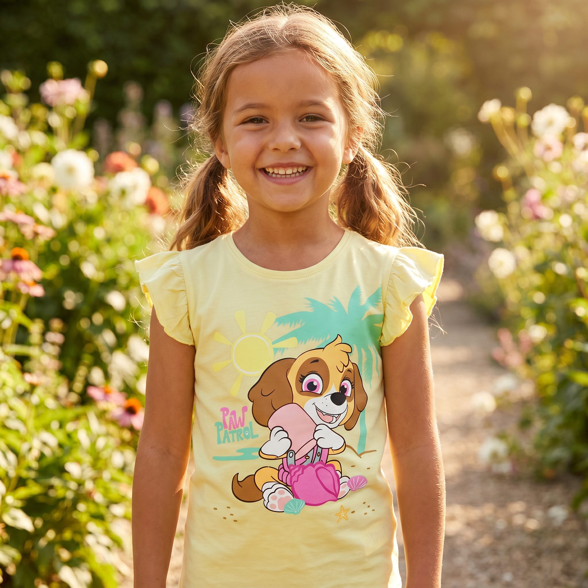 PAW PATROL Print-Shirt Paw Patrol Skye Kinder Mädchen kurzarm T-Shirt Shirt Gr. 92 bis 128 - 100% Baumwolle