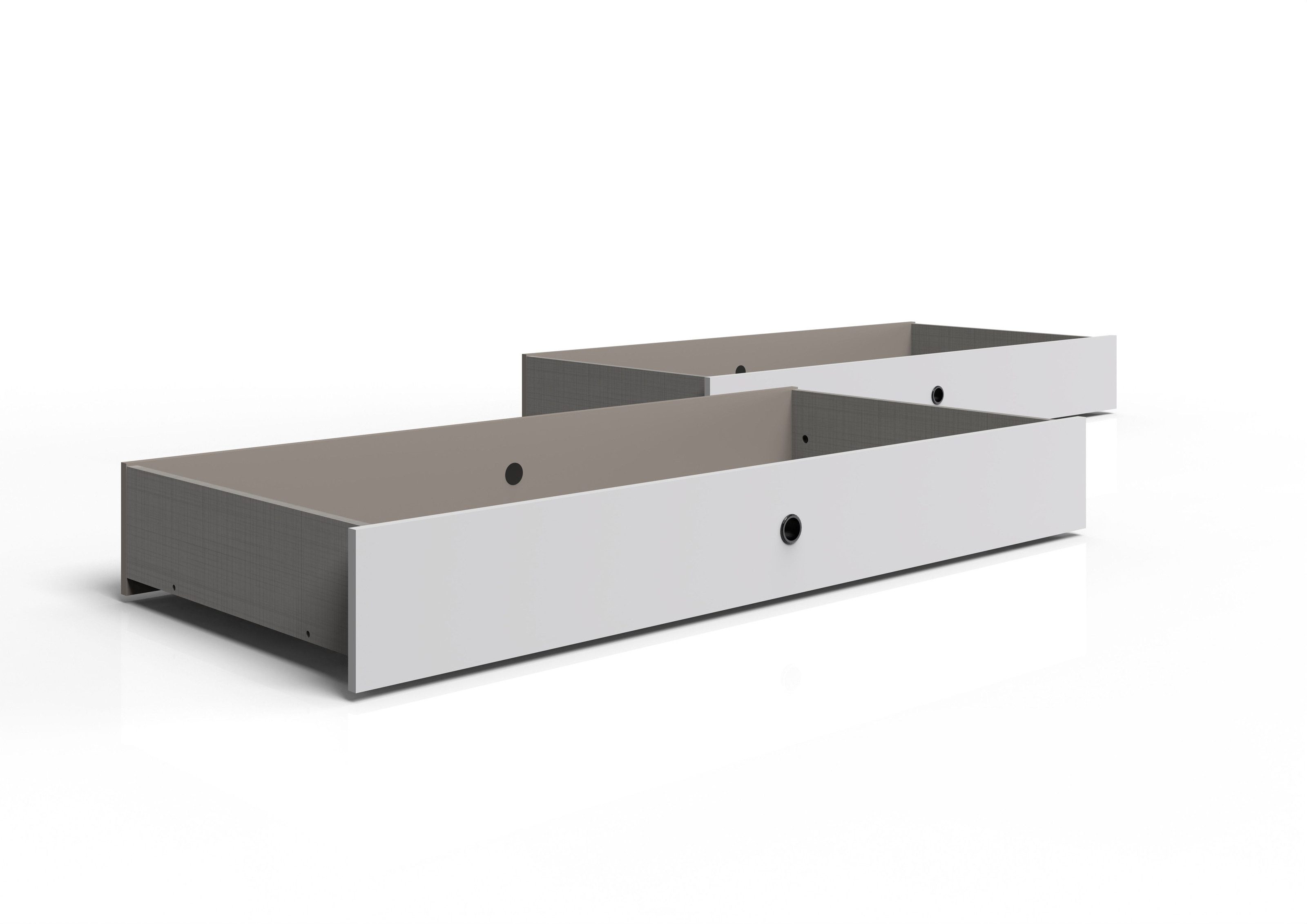 freiraum Bettschubkasten BAHAMAS (2er-Set), (2er-Set) in SAHARAGRAU + WEISS - 100x16x60cm (BxHxT)